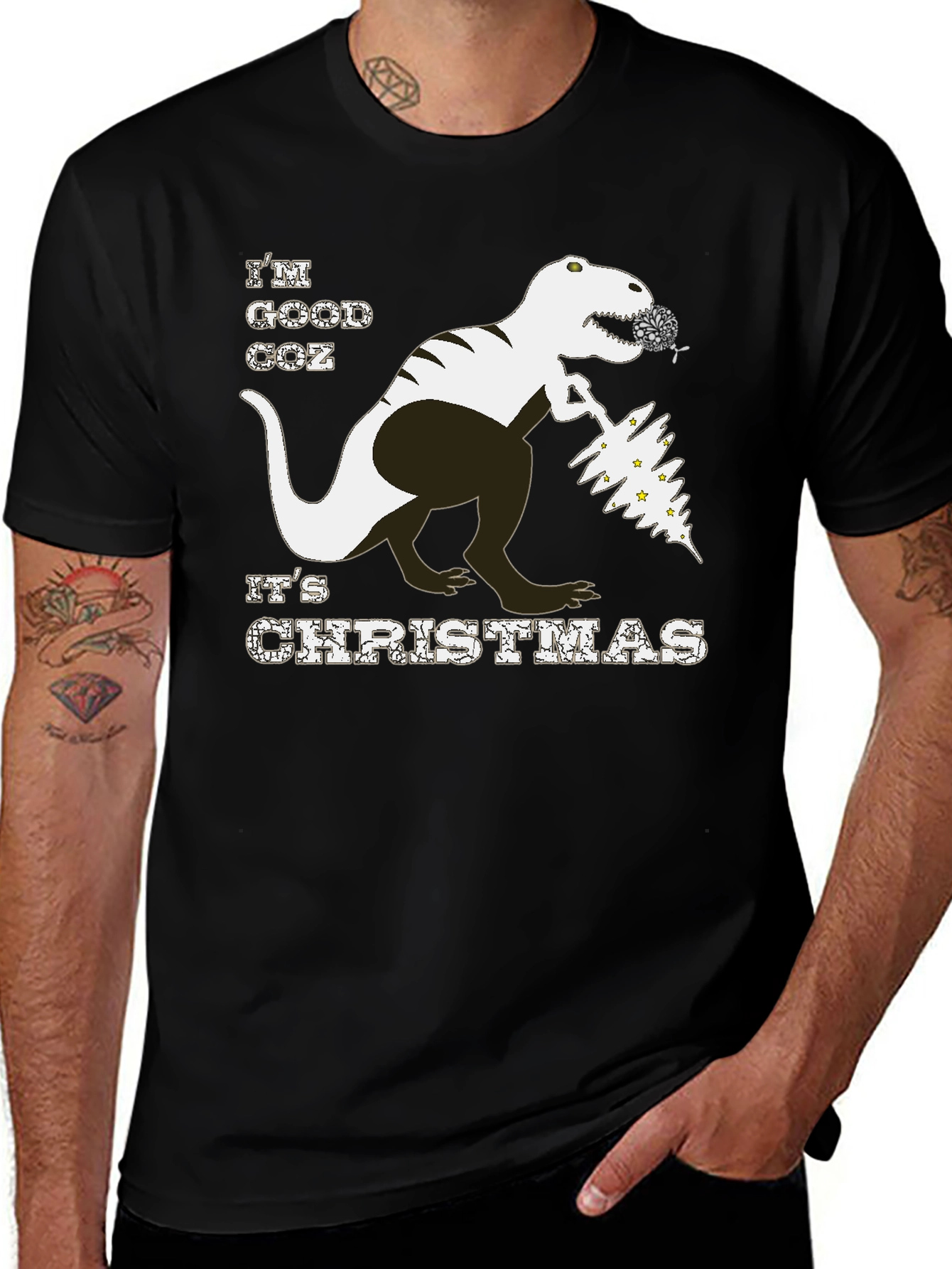 Christmas T-Rex T-Shirt - Good Coz Its Christmas