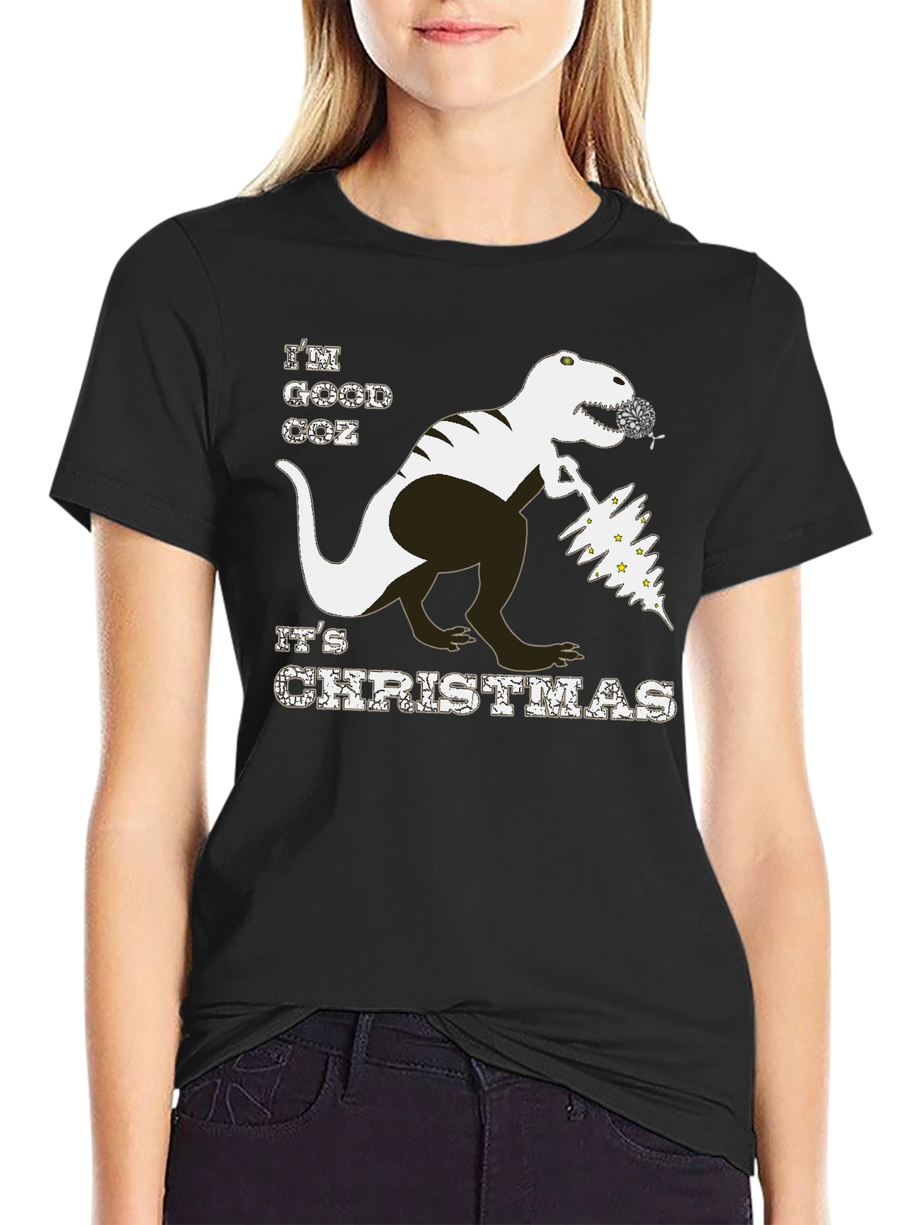 Christmas T-Rex T-Shirt - Good Coz Its Christmas