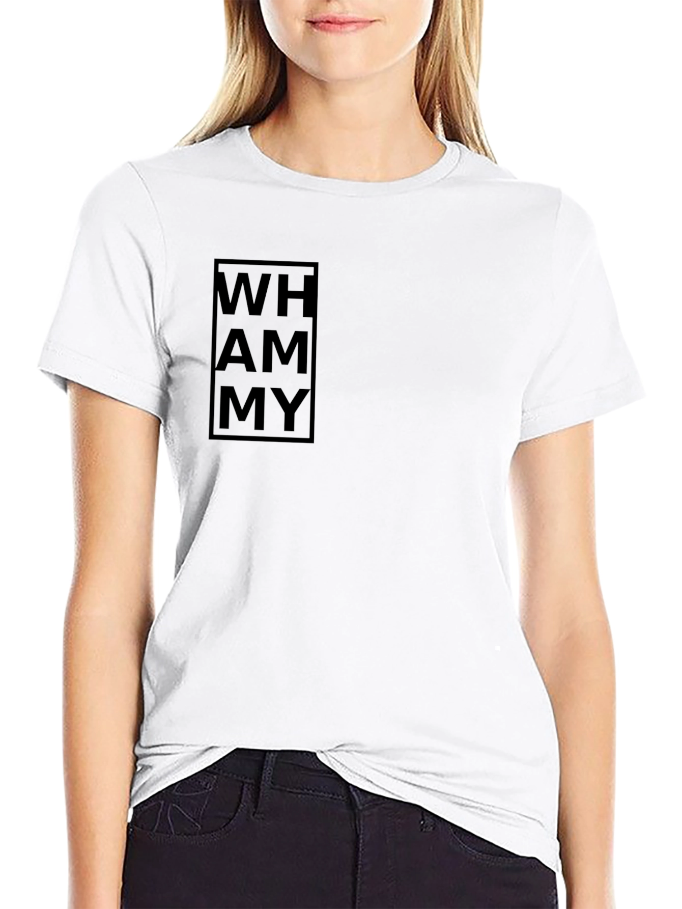 Mens Black Graphic Tee - WH AM MY Design
