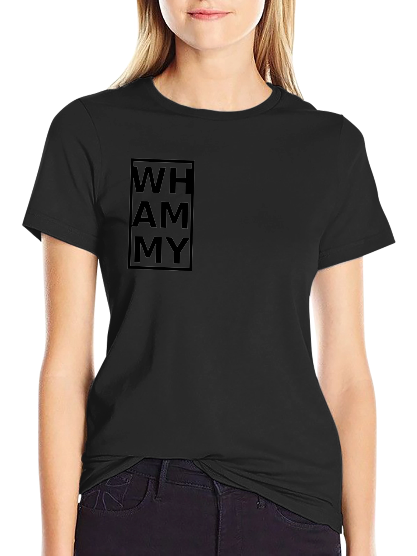 Mens Black Graphic Tee - WH AM MY Design