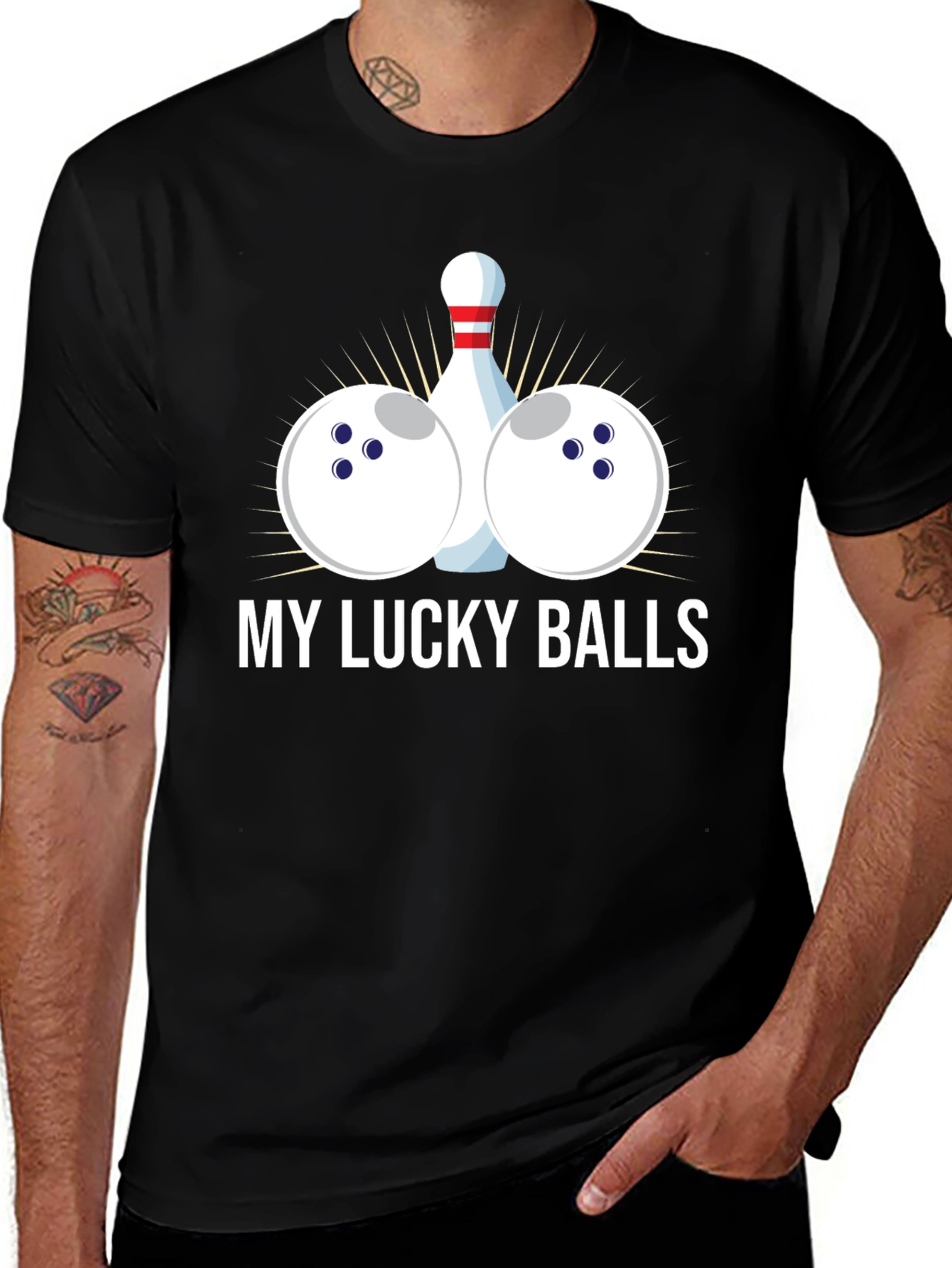 My Lucky Balls Bowling T-Shirt - Funny Bowler Tee