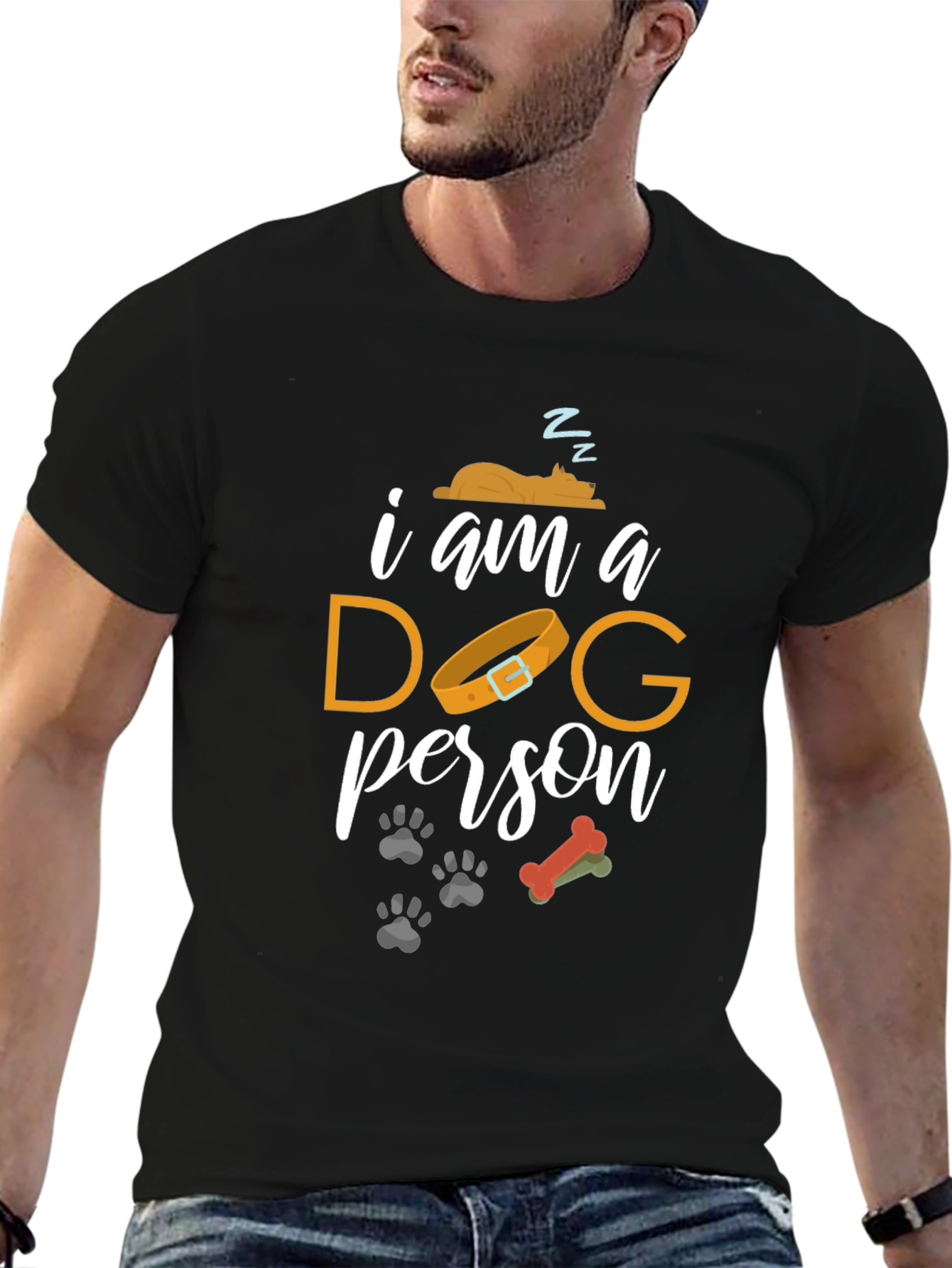 I am a Dog Person Graphic Tee - Black