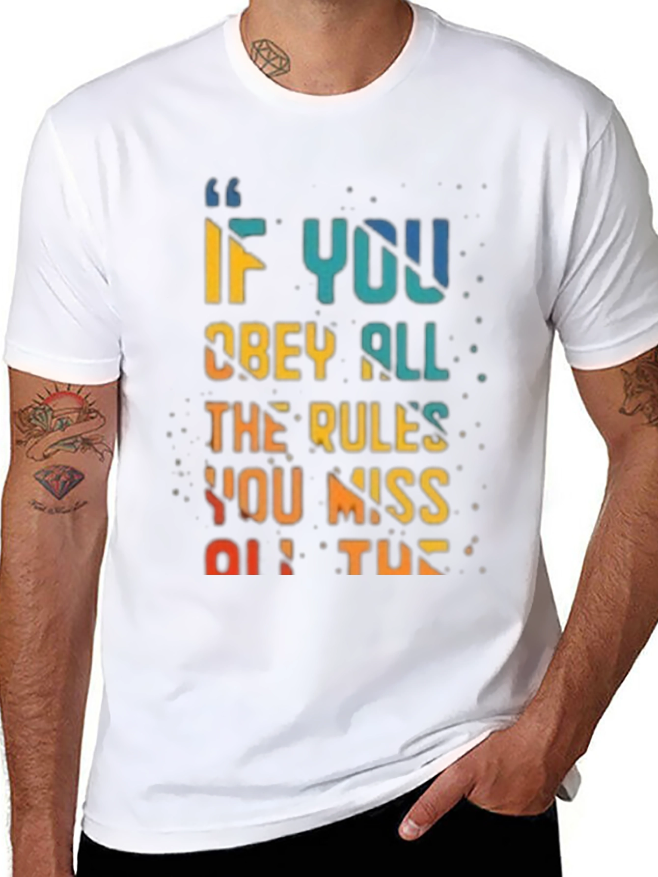 Rule Breaker T-Shirt - Vibrant Quote Design