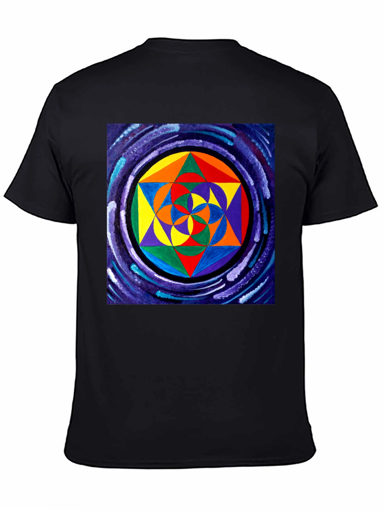 Geometric Pattern Black T-Shirt