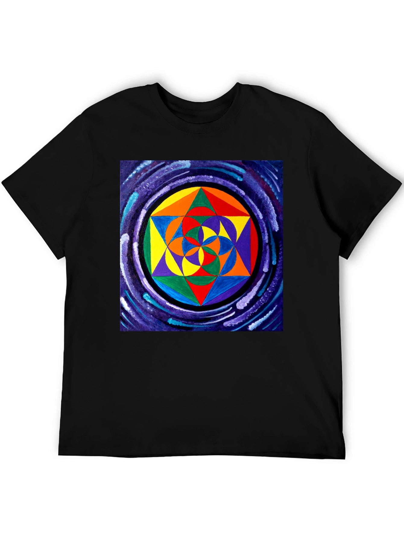 Geometric Pattern Black T-Shirt