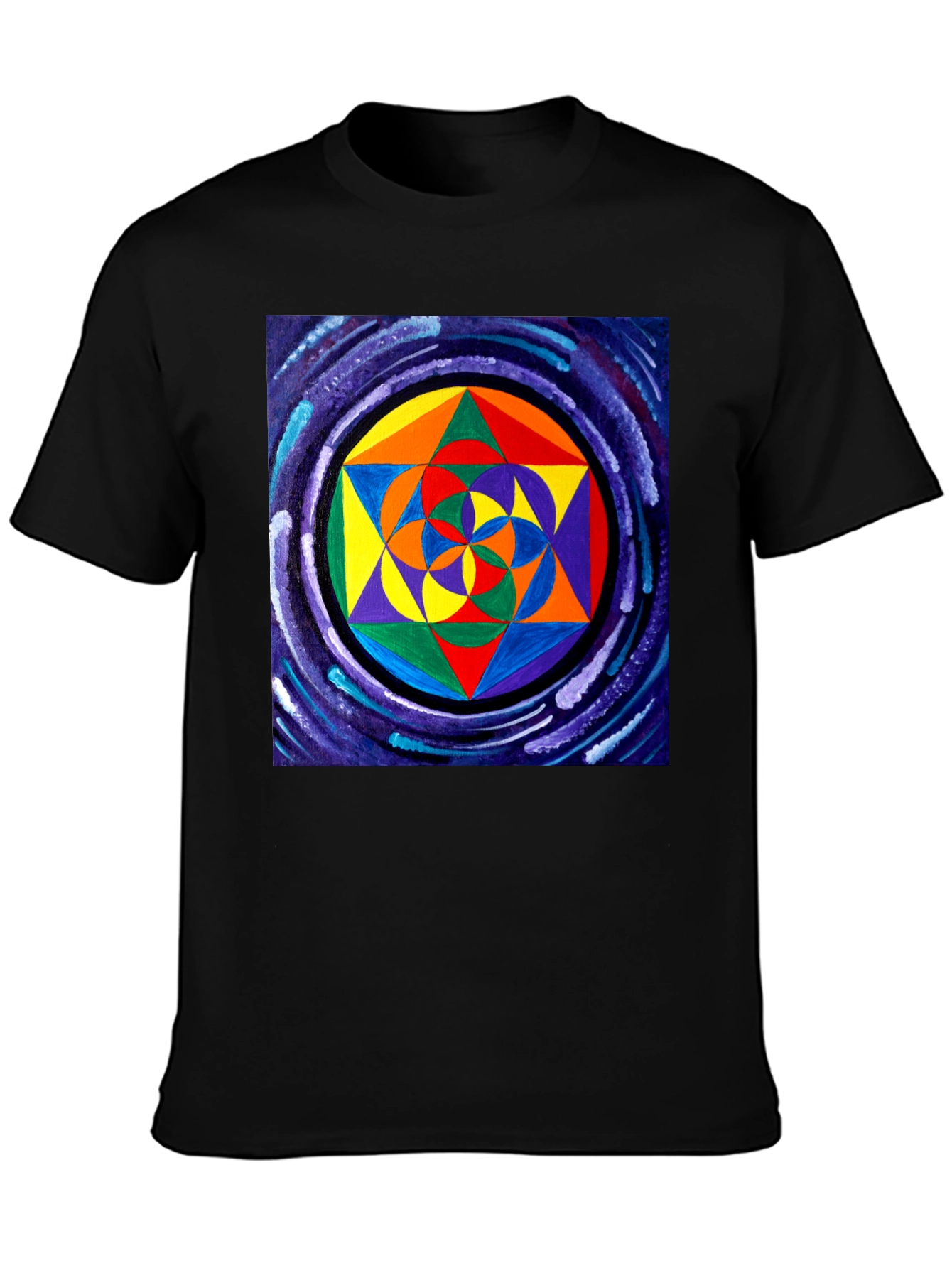 Geometric Pattern Black T-Shirt