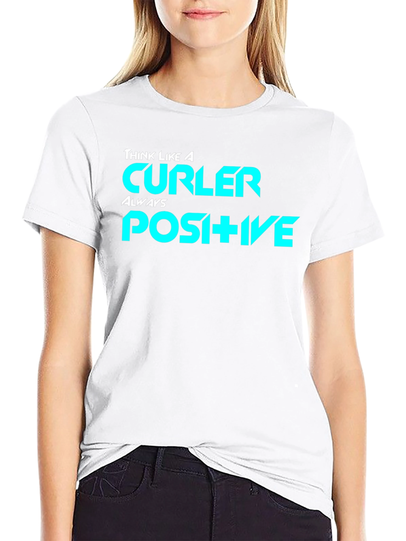 Think Like a Curler Positive Black T-Shirt