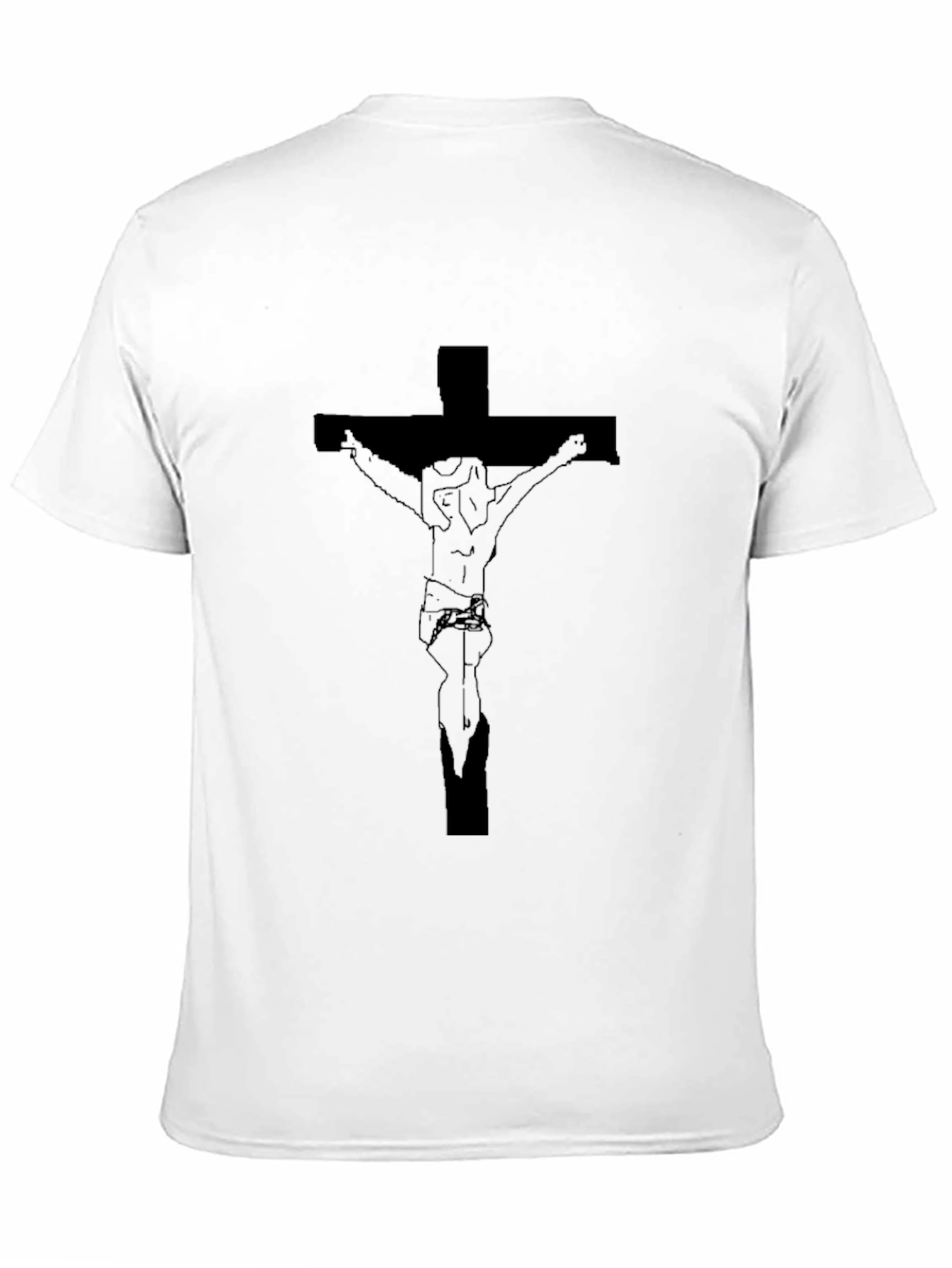 Crucifix Graphic Tee - Black Cotton T-Shirt