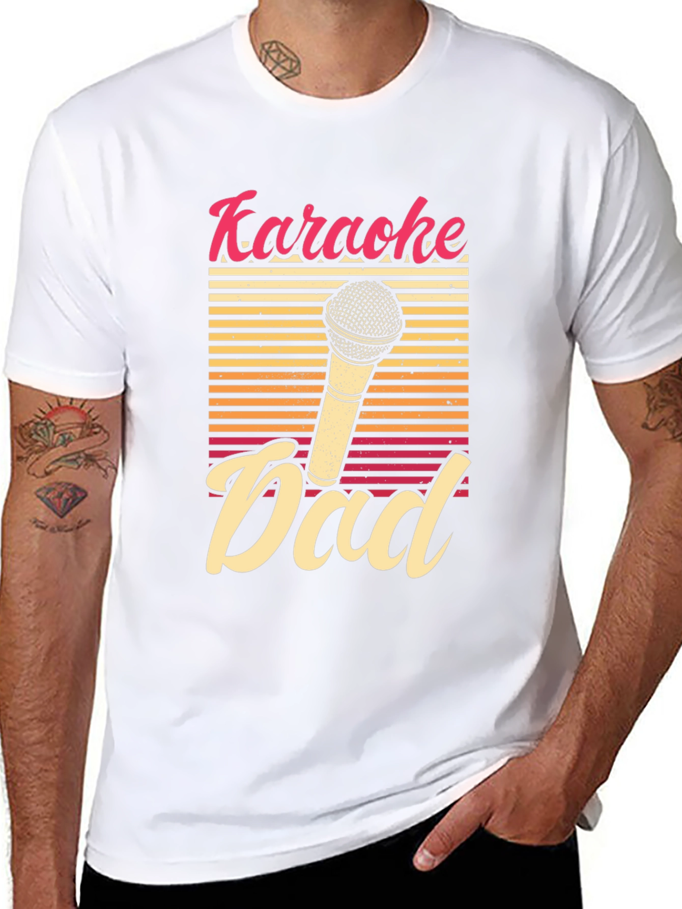 Karaoke Dad T-Shirt - Retro Microphone Graphic