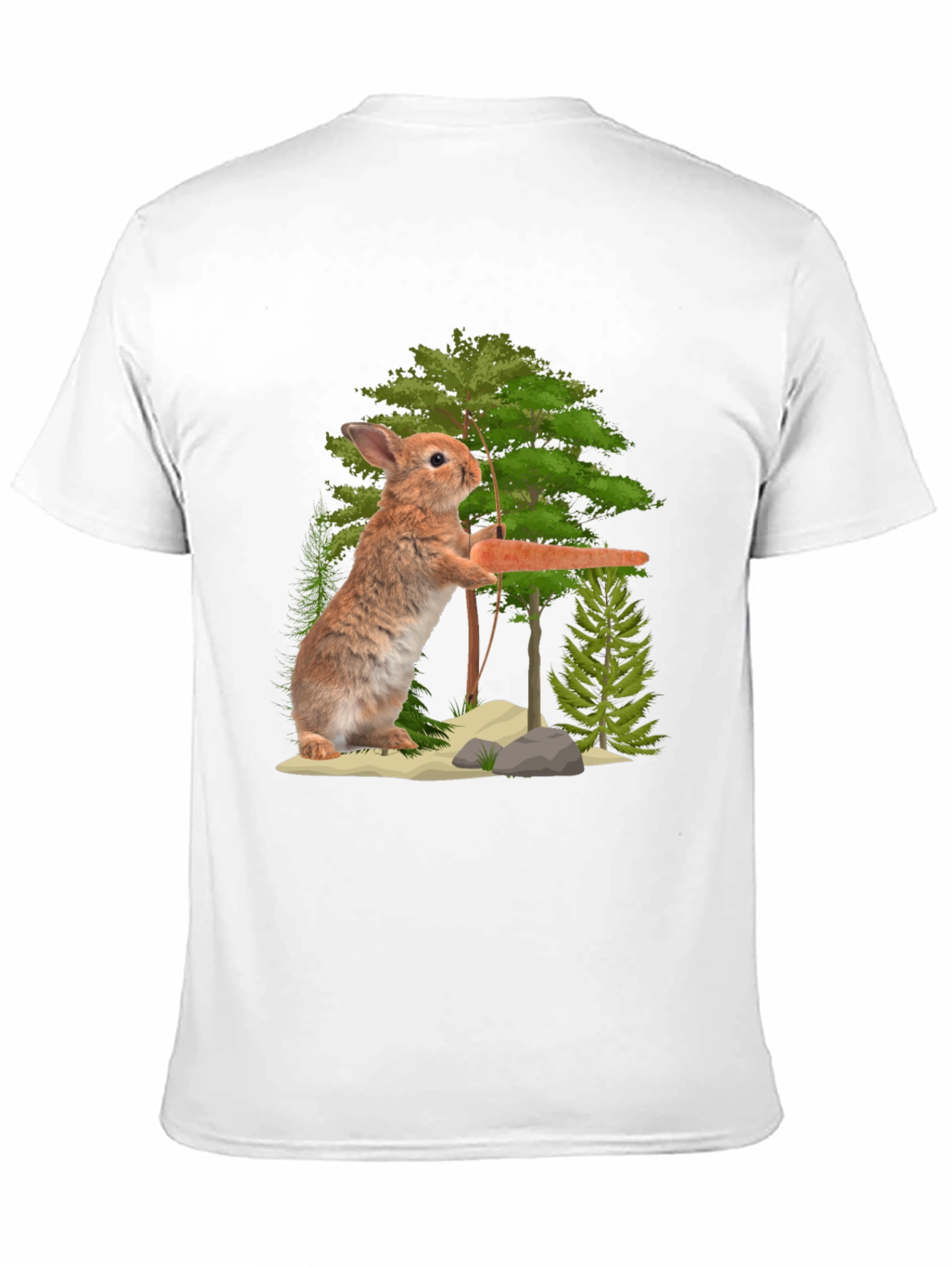Rabbit Holding Carrot Graphic T-Shirt