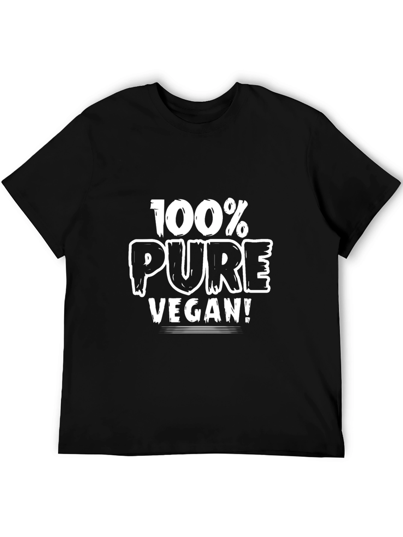 100% Pure Vegan T-Shirt - Black Crew Neck