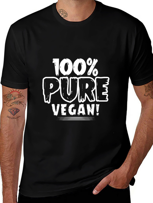 100% Pure Vegan T-Shirt - Black Crew Neck