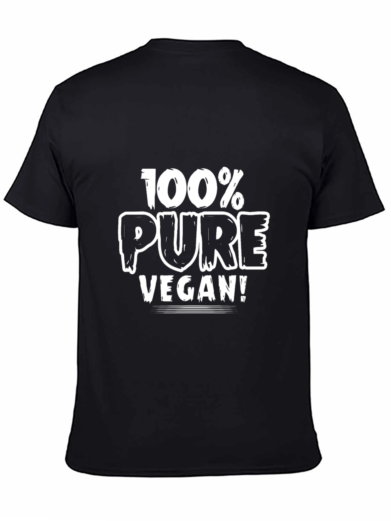 100% Pure Vegan T-Shirt - Black Crew Neck