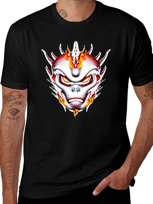 Fiery Dragon Graphic T-Shirt - Black