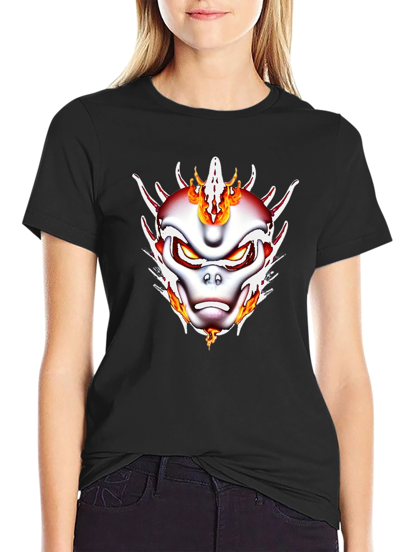 Fiery Dragon Graphic T-Shirt - Black