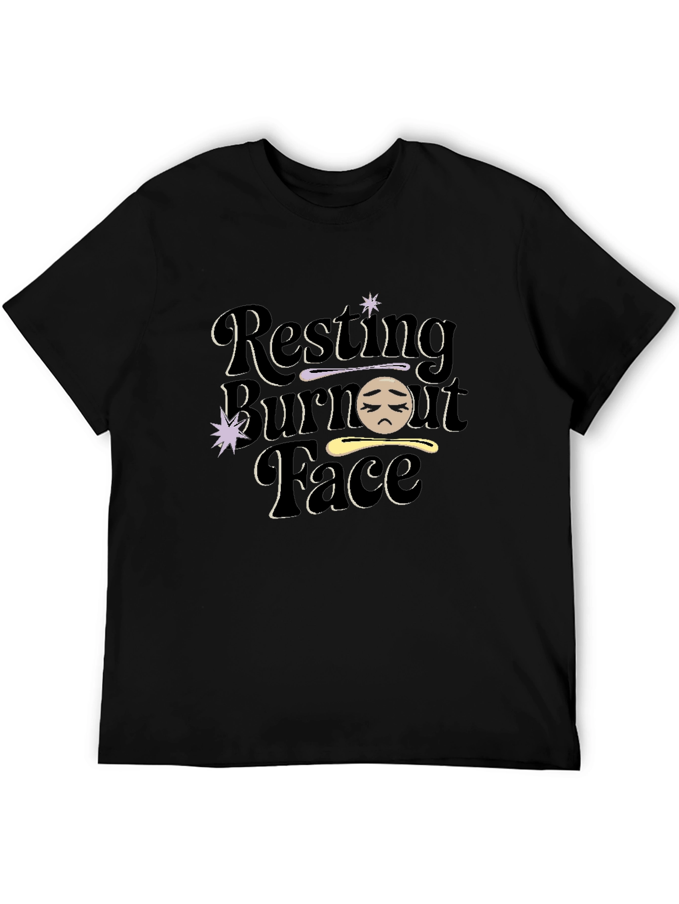 Resting Burnout Face Graphic Tee - Black