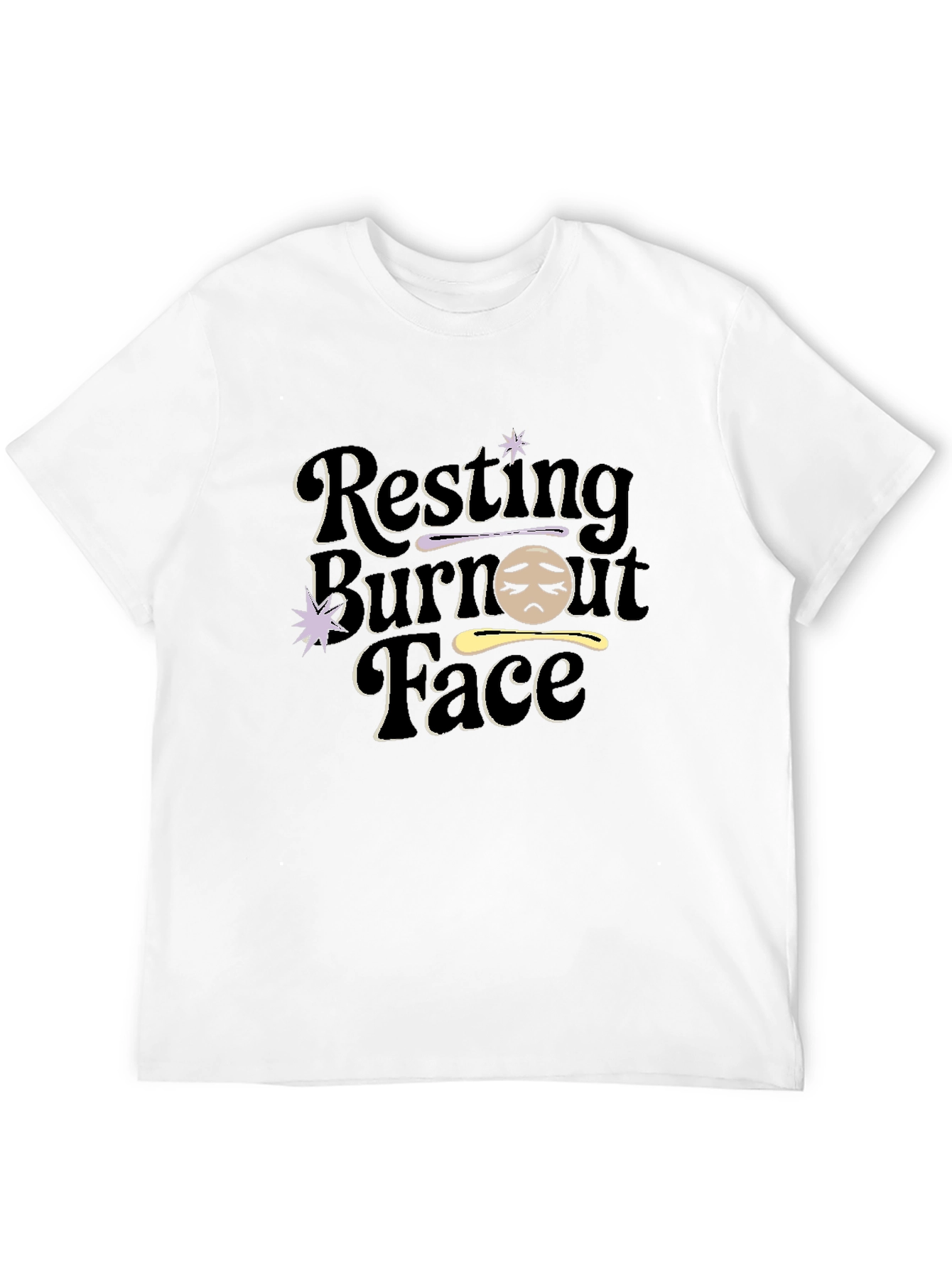 Resting Burnout Face Graphic Tee - Black