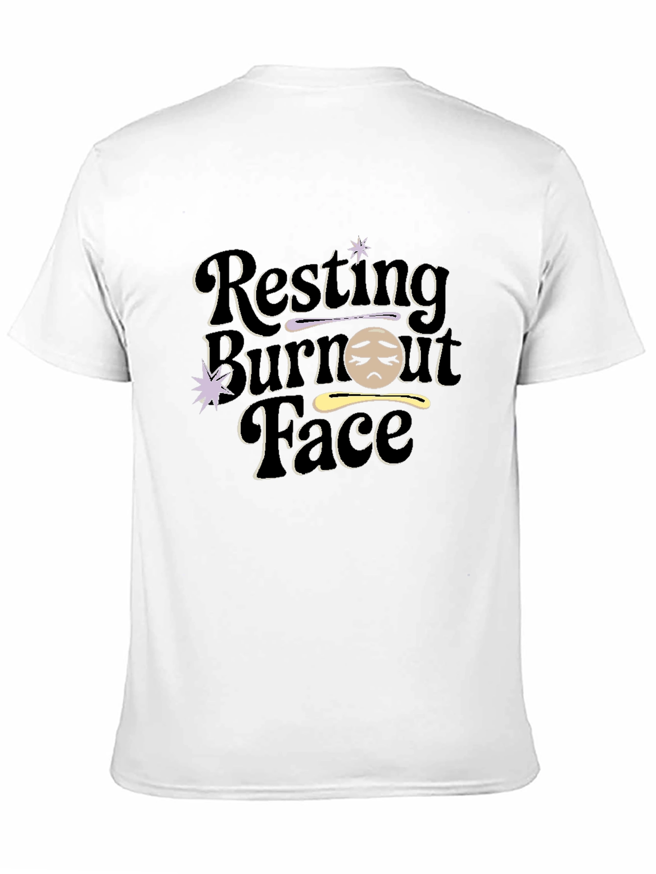 Resting Burnout Face Graphic Tee - Black
