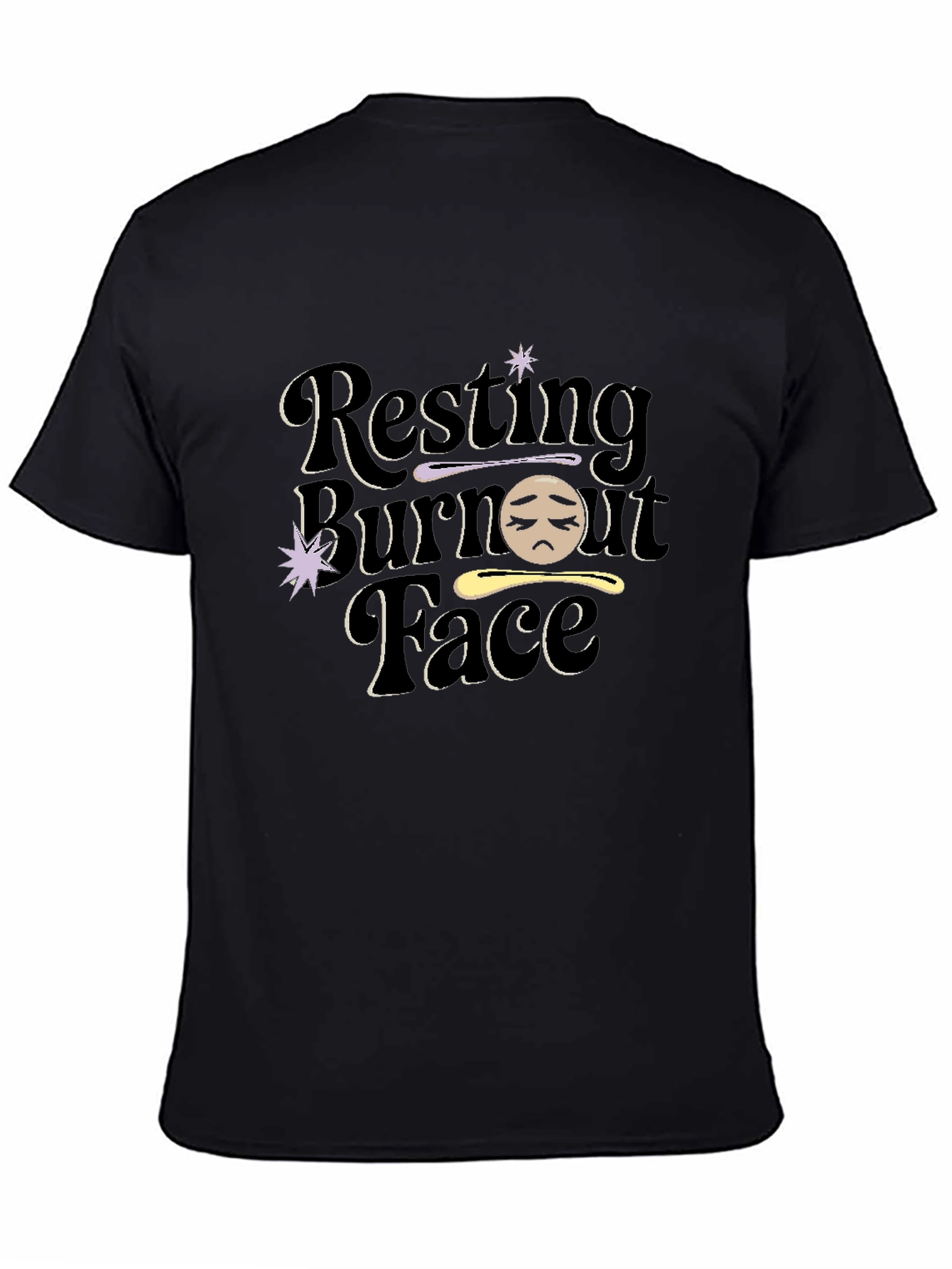 Resting Burnout Face Graphic Tee - Black