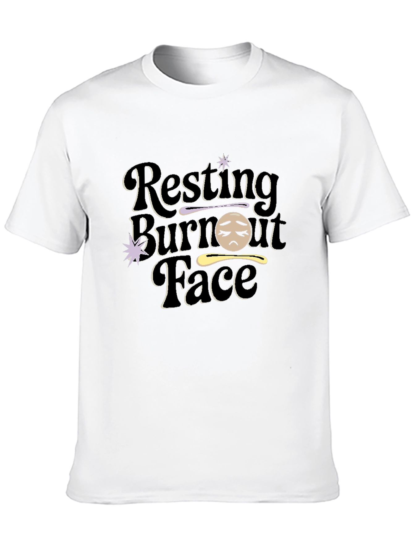 Resting Burnout Face Graphic Tee - Black