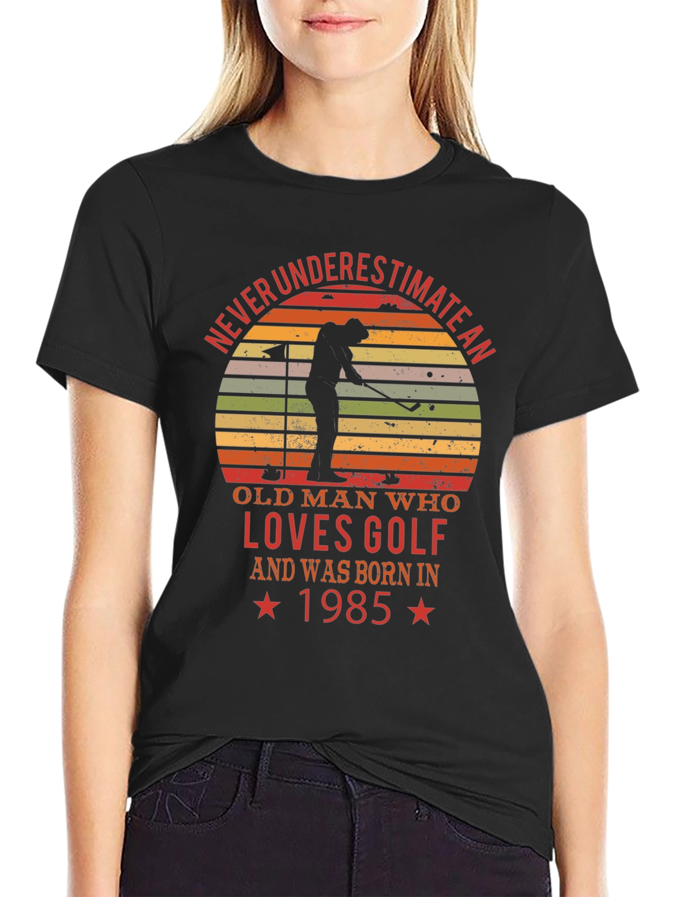 Never Underestimate Old Man Golf T-Shirt
