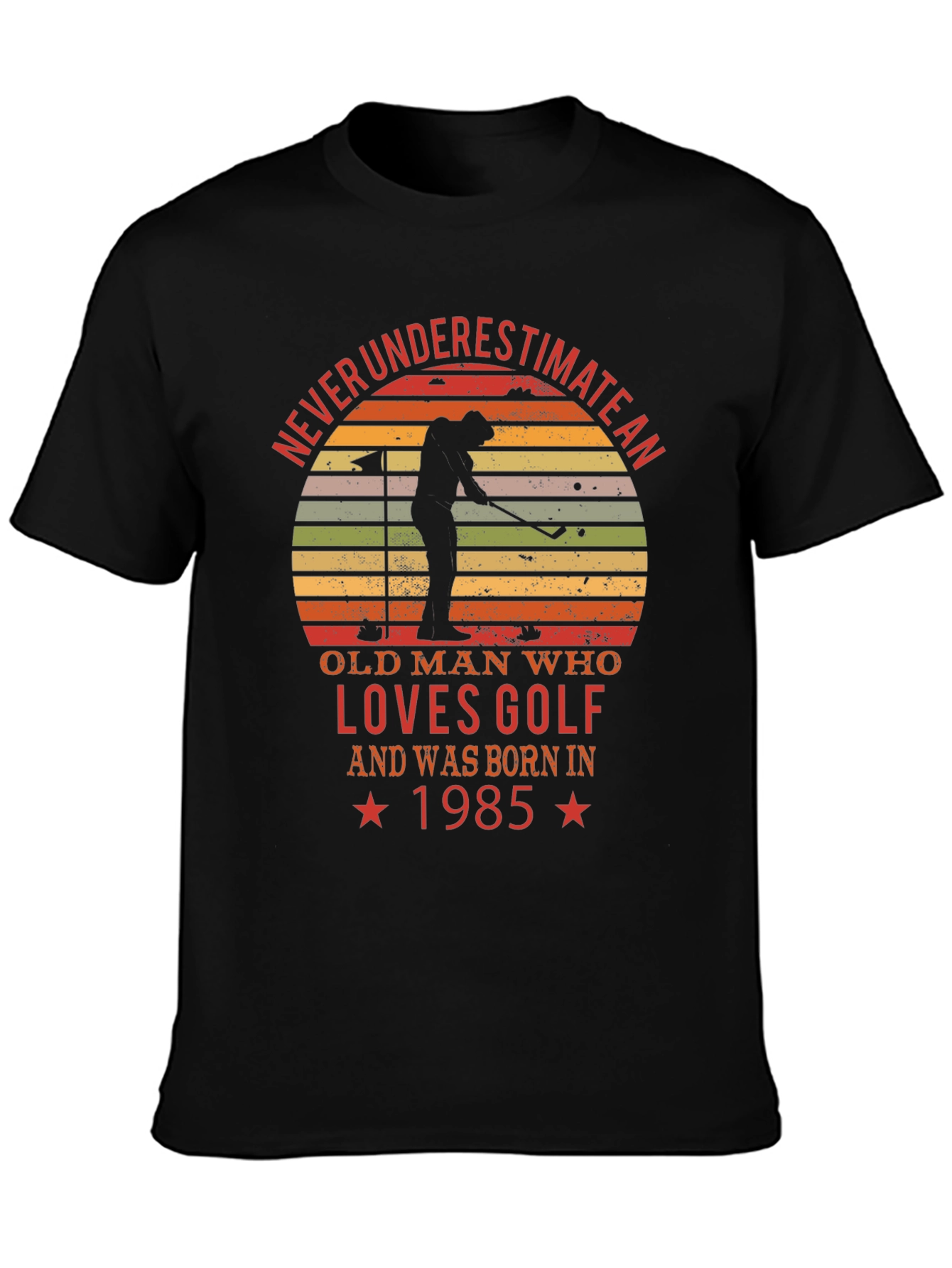 Never Underestimate Old Man Golf T-Shirt