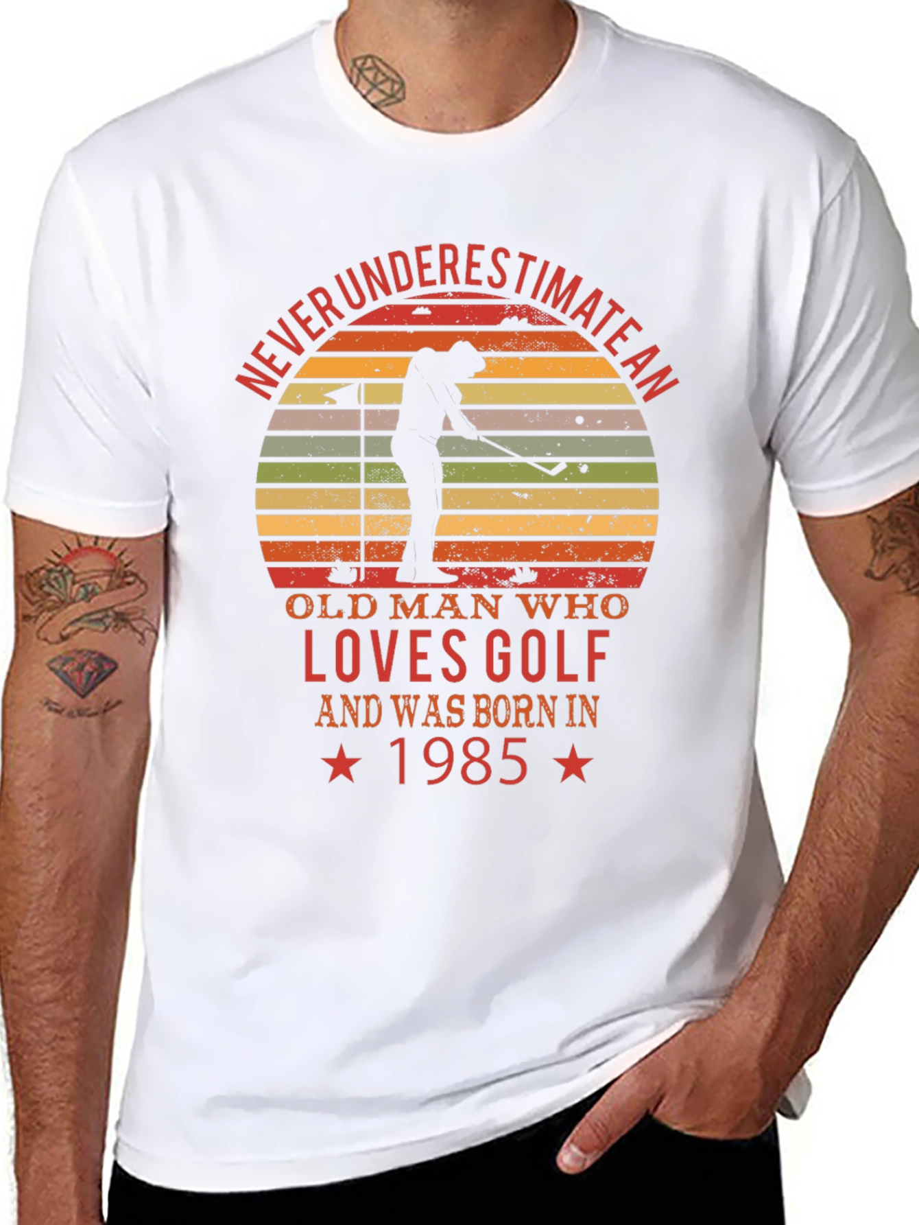 Never Underestimate Old Man Golf T-Shirt