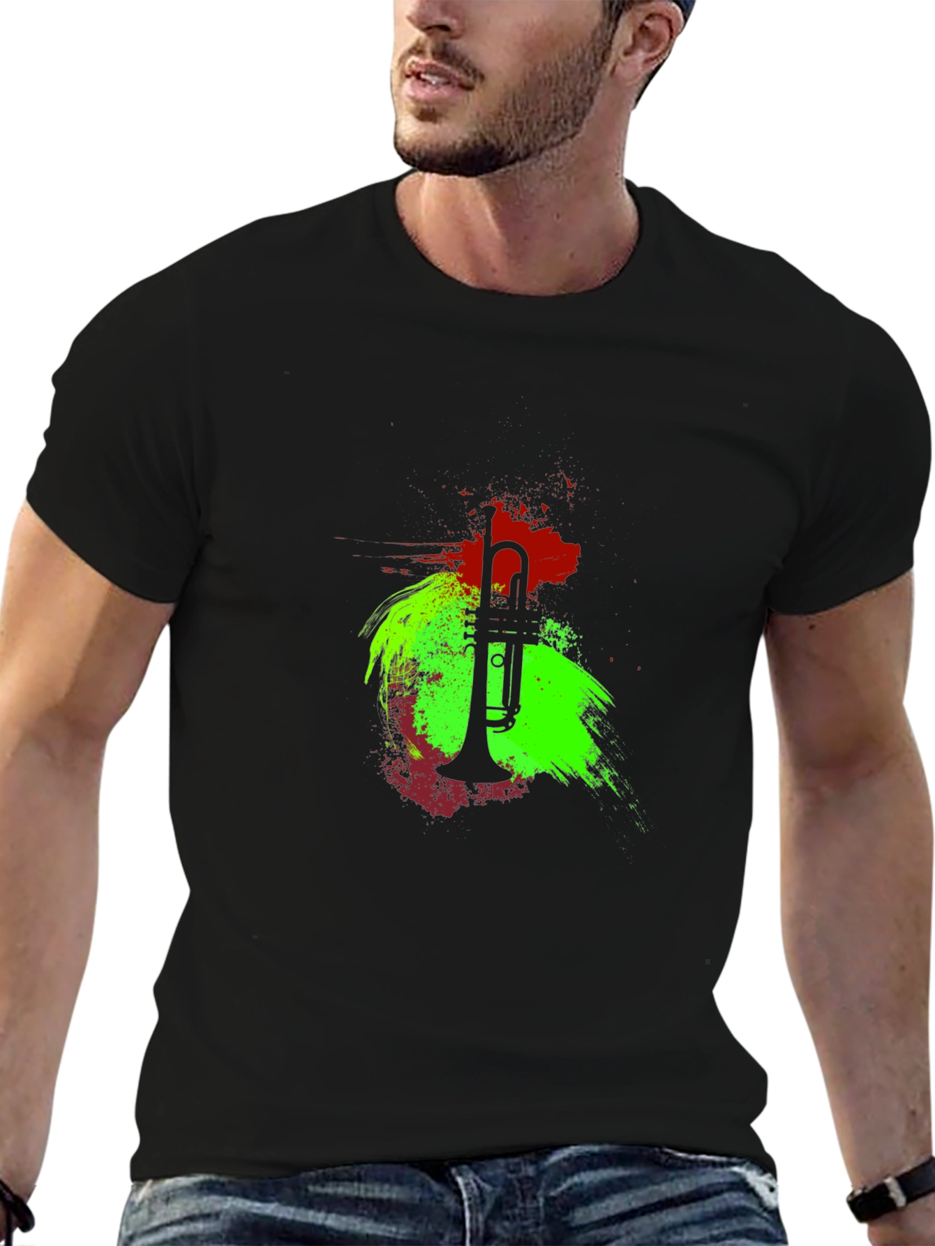 Trumpet Graphic Tee - Stylish Music Lover T-Shirt