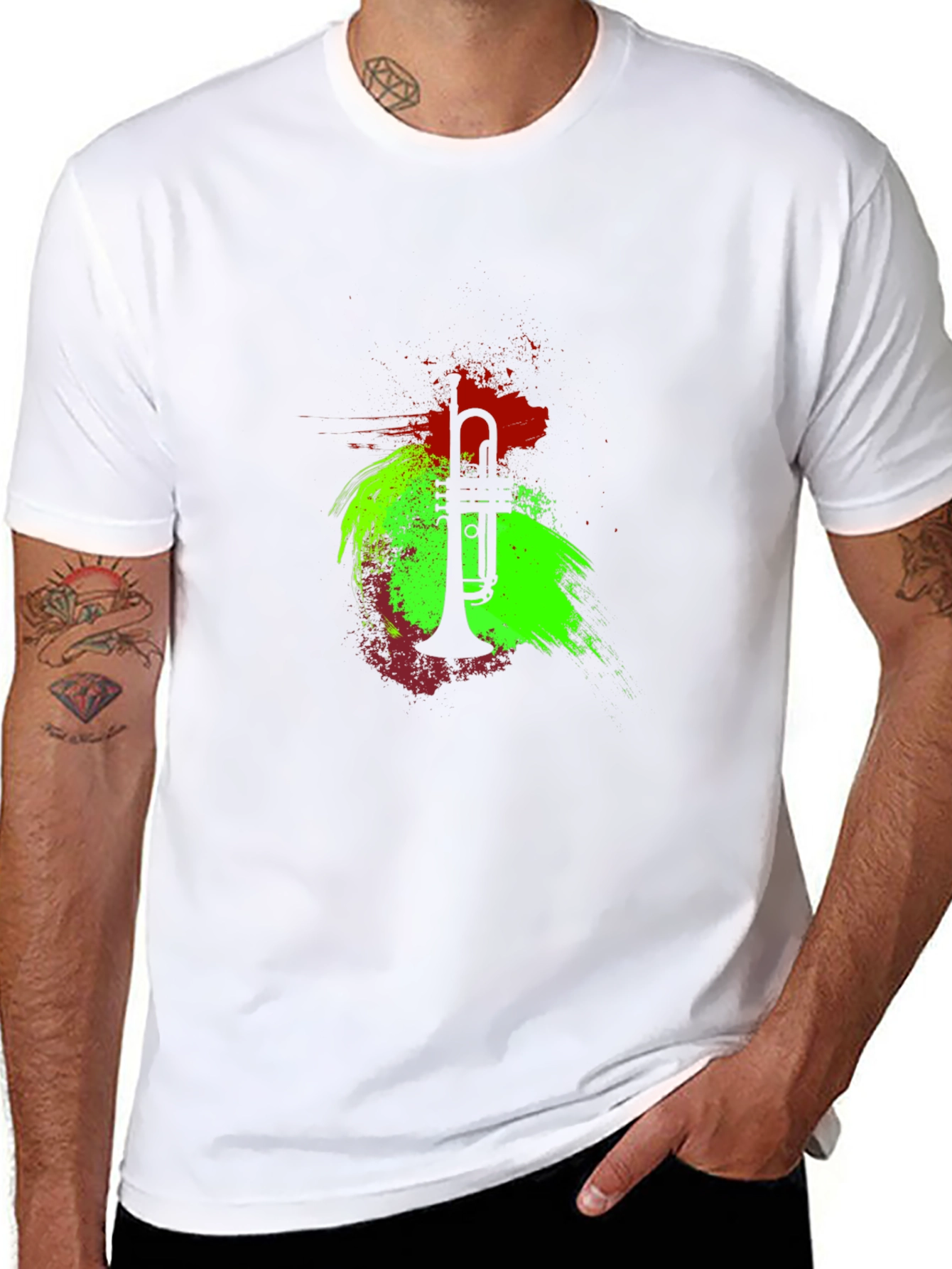 Trumpet Graphic Tee - Stylish Music Lover T-Shirt