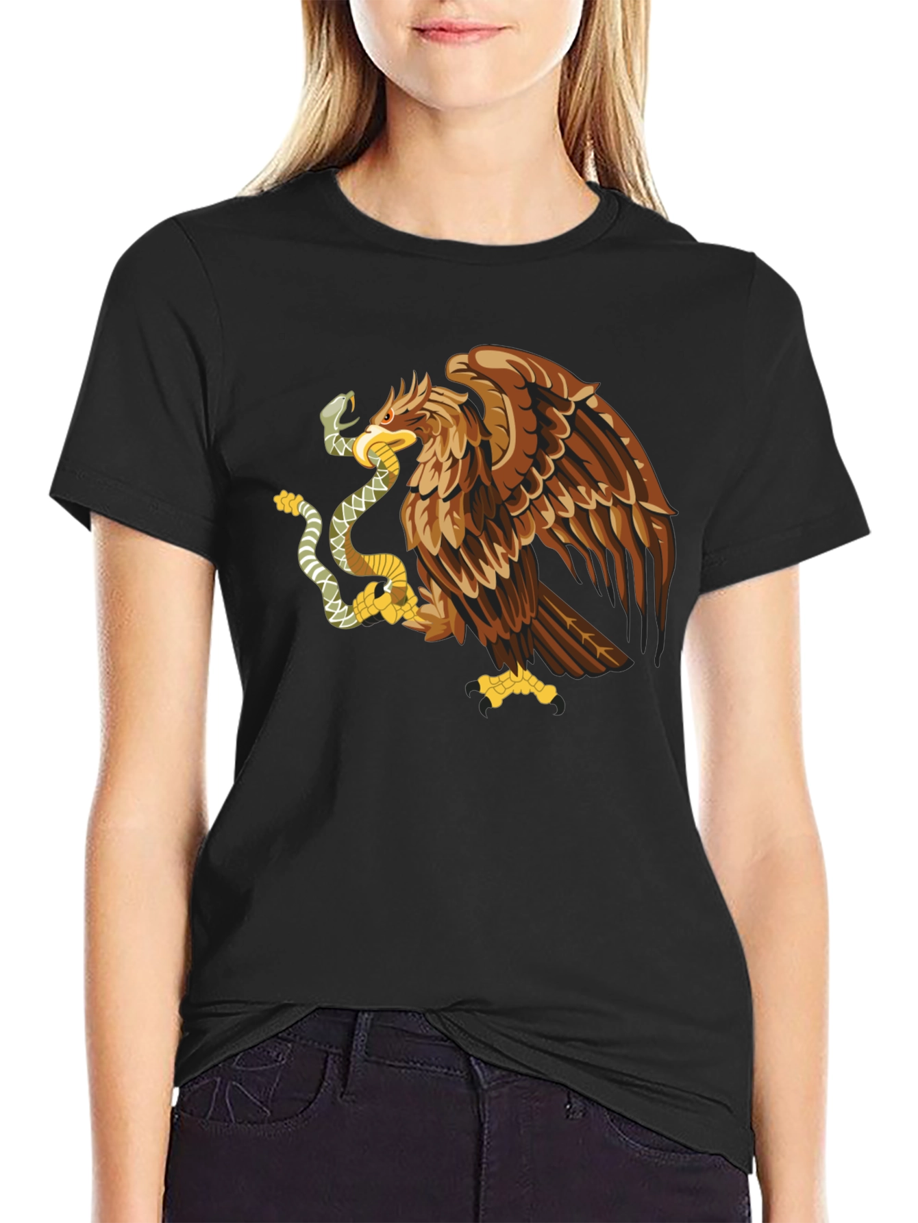 Eagle and Snake Graphic T-Shirt - Black