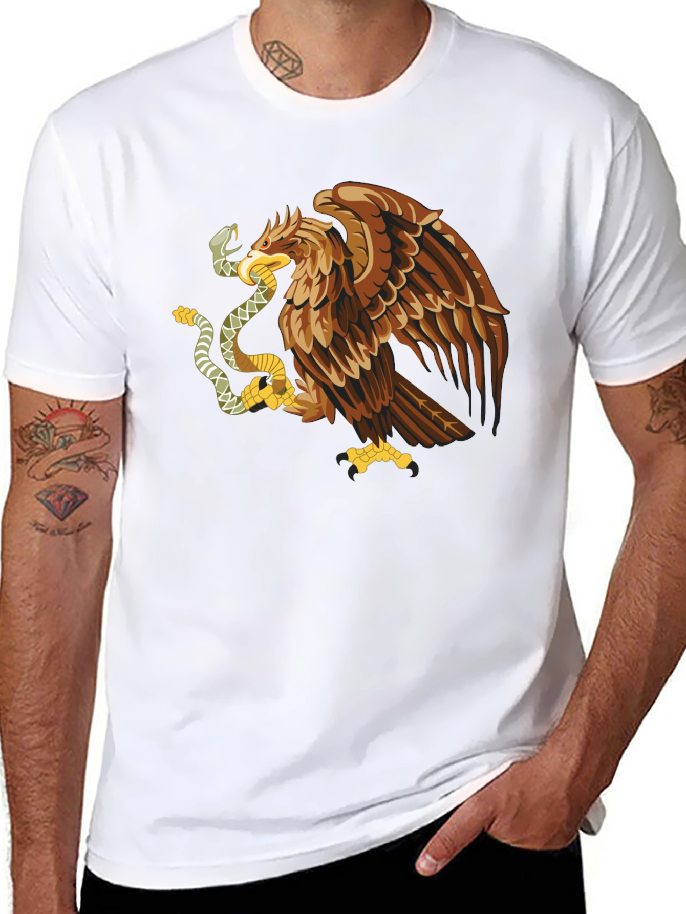 Eagle and Snake Graphic T-Shirt - Black