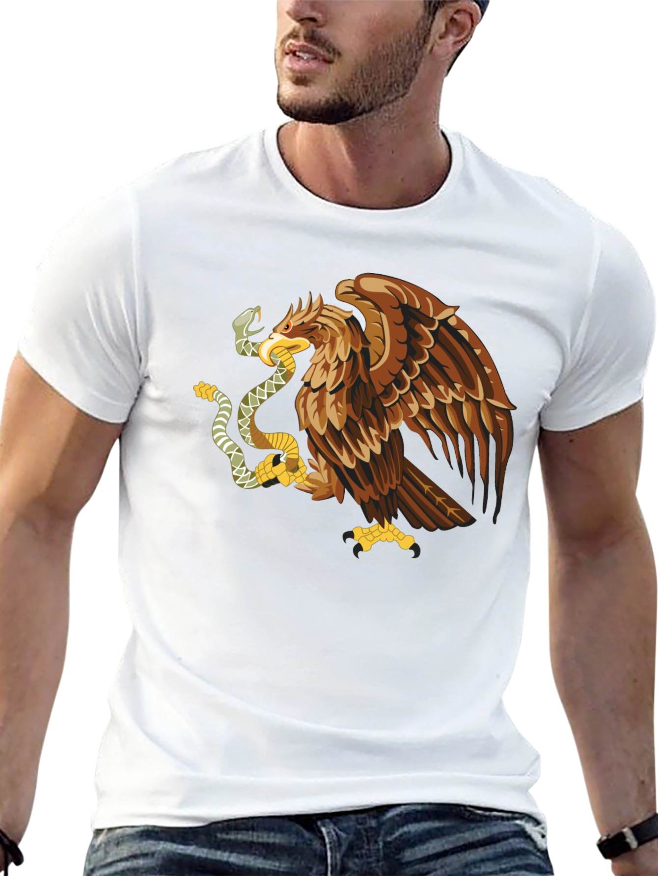 Eagle and Snake Graphic T-Shirt - Black