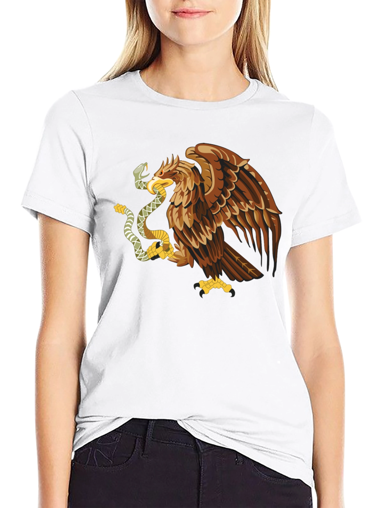 Eagle and Snake Graphic T-Shirt - Black