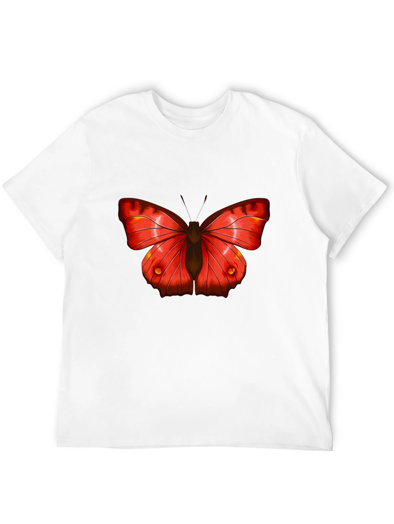 Butterfly Graphic Tee - Bold Red Insect Print