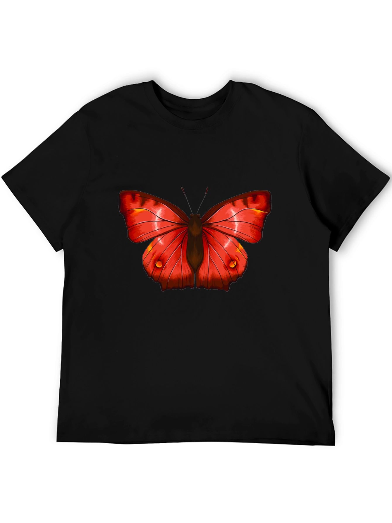 Butterfly Graphic Tee - Bold Red Insect Print