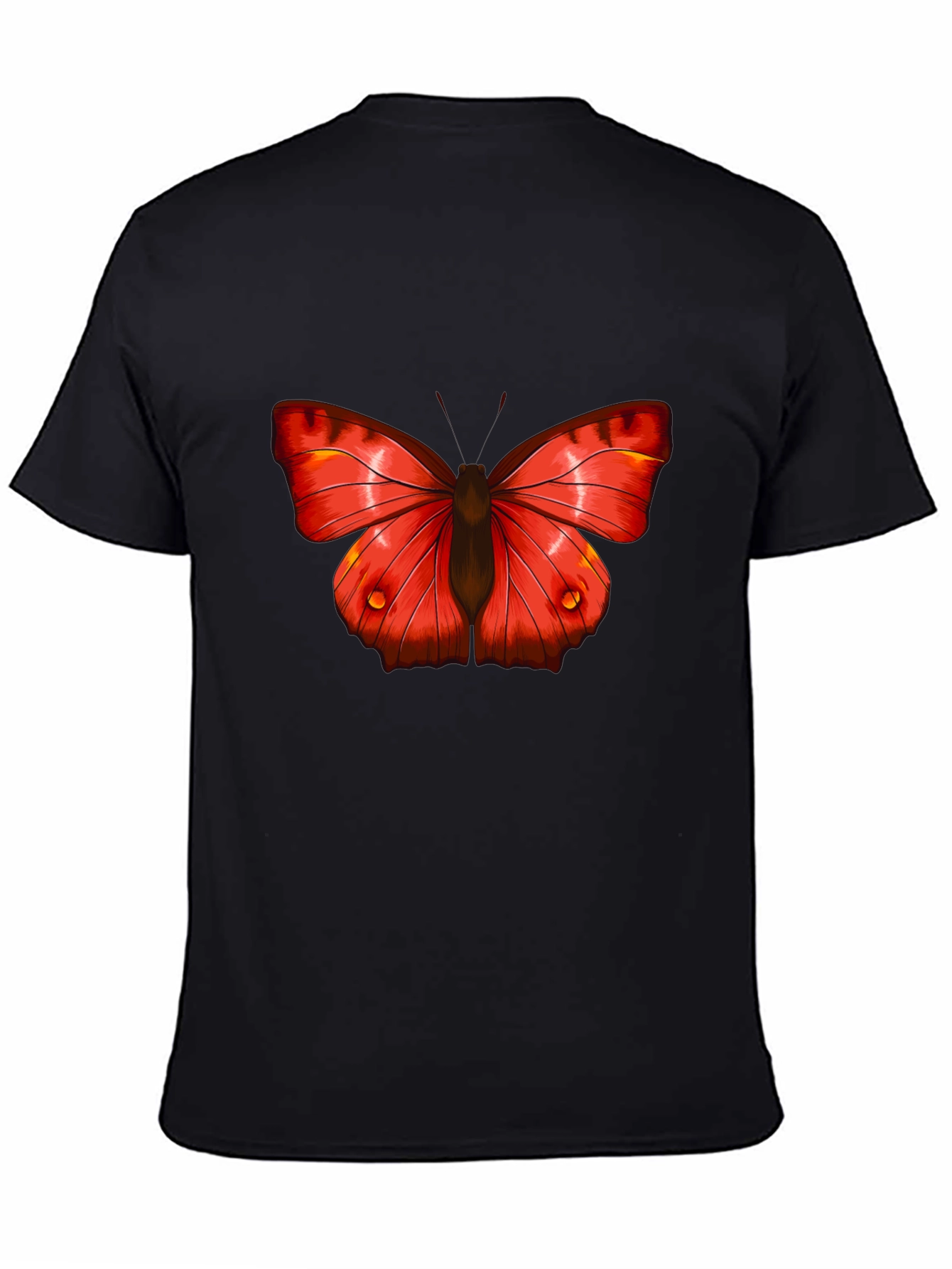 Butterfly Graphic Tee - Bold Red Insect Print