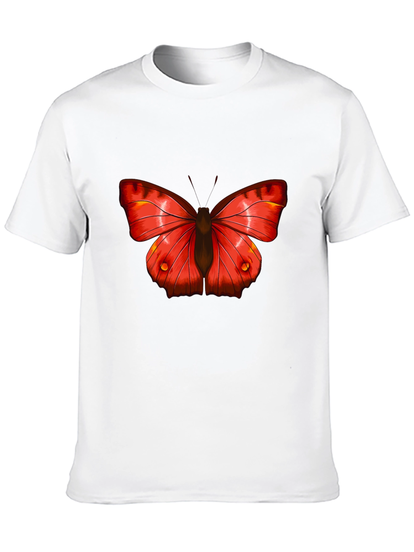 Butterfly Graphic Tee - Bold Red Insect Print