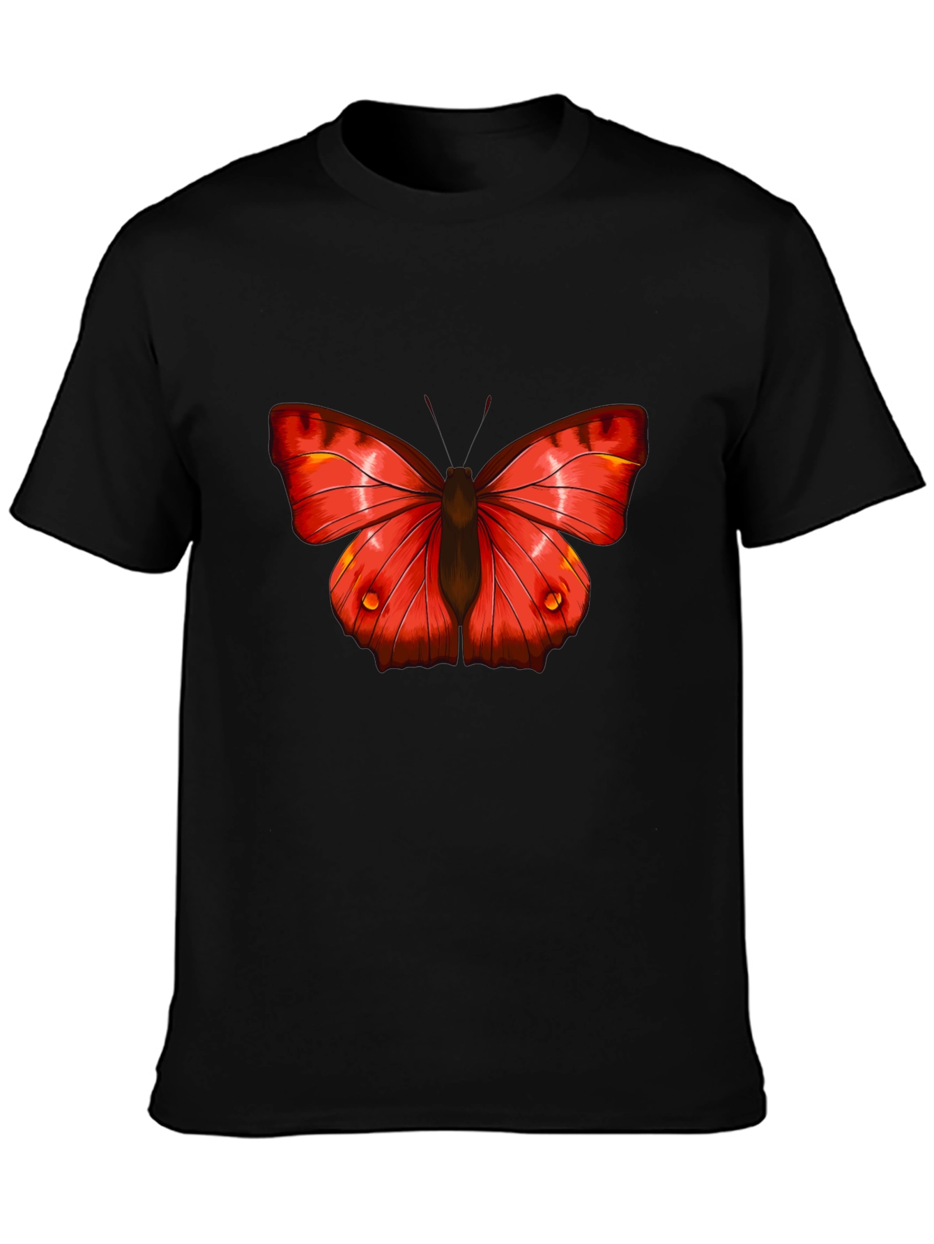 Butterfly Graphic Tee - Bold Red Insect Print