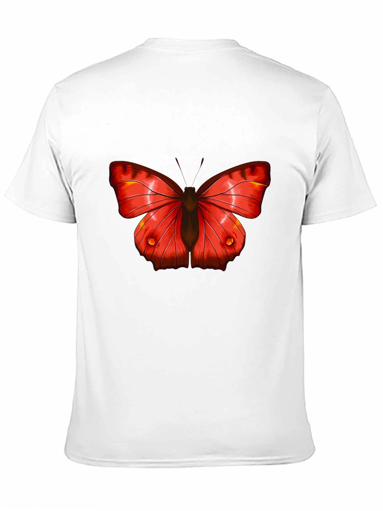 Butterfly Graphic Tee - Bold Red Insect Print