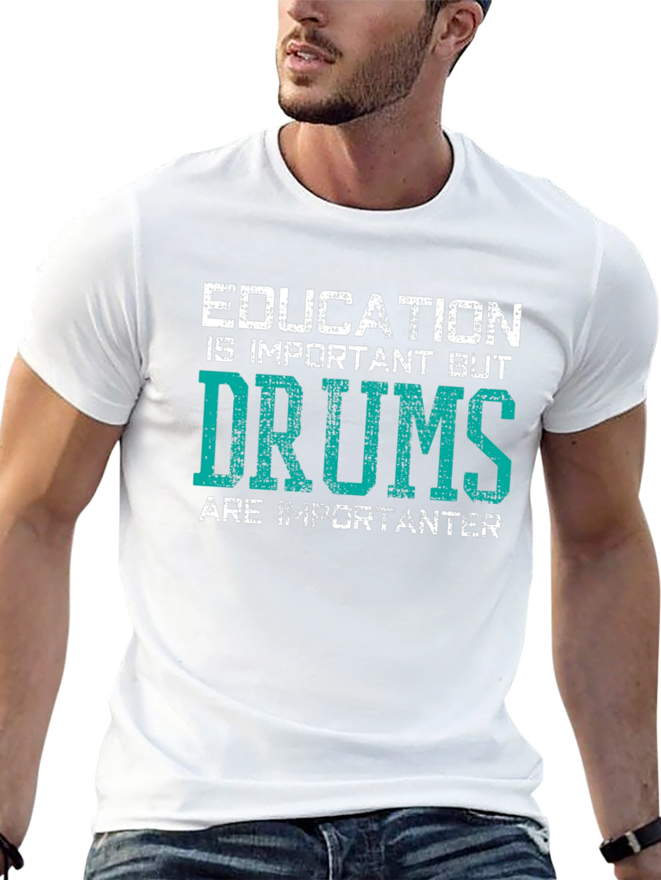 Funny Drums T-Shirt - Education vs. Drums