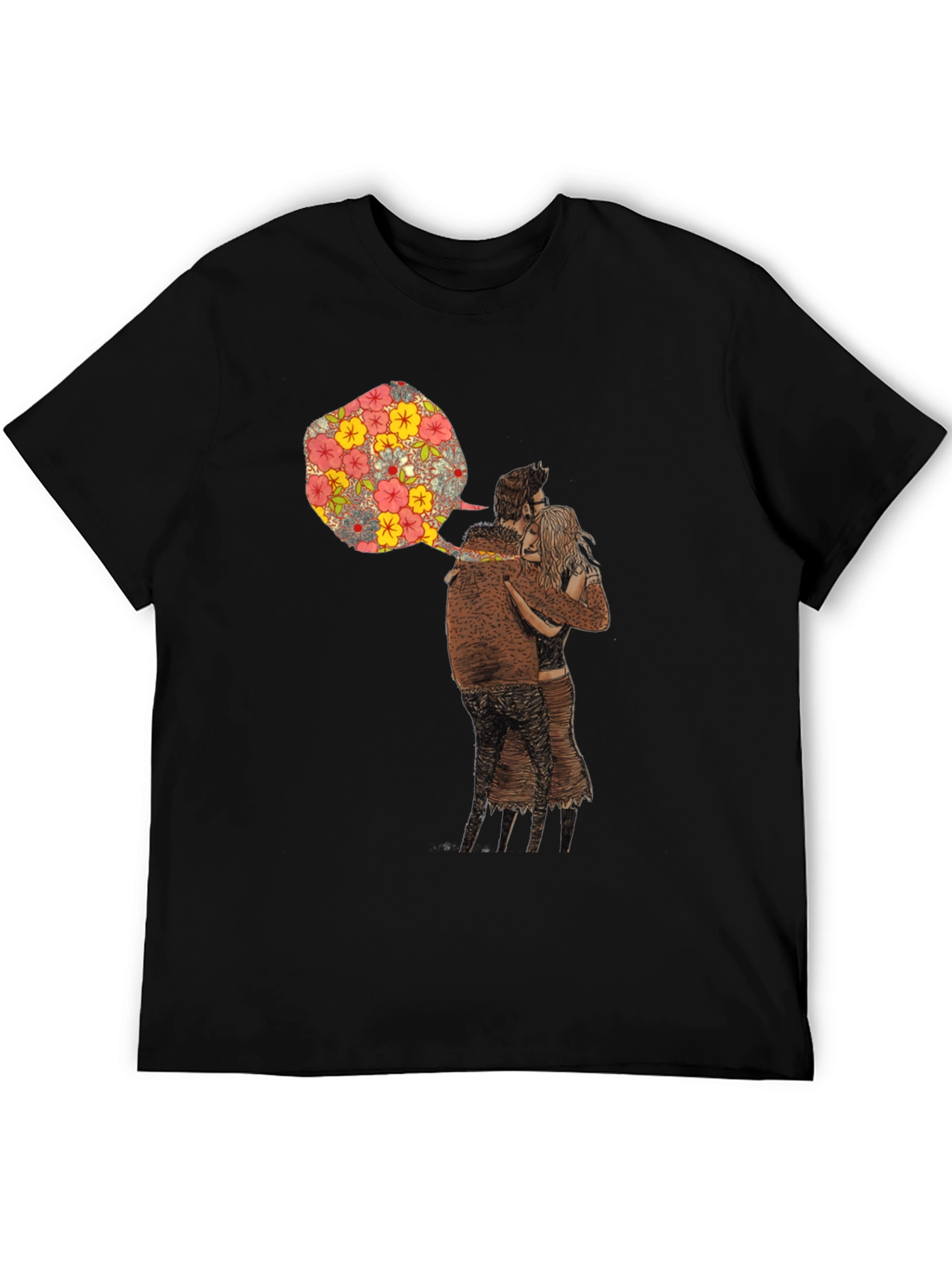 Floral Embrace Graphic Tee - Stylish Comfort