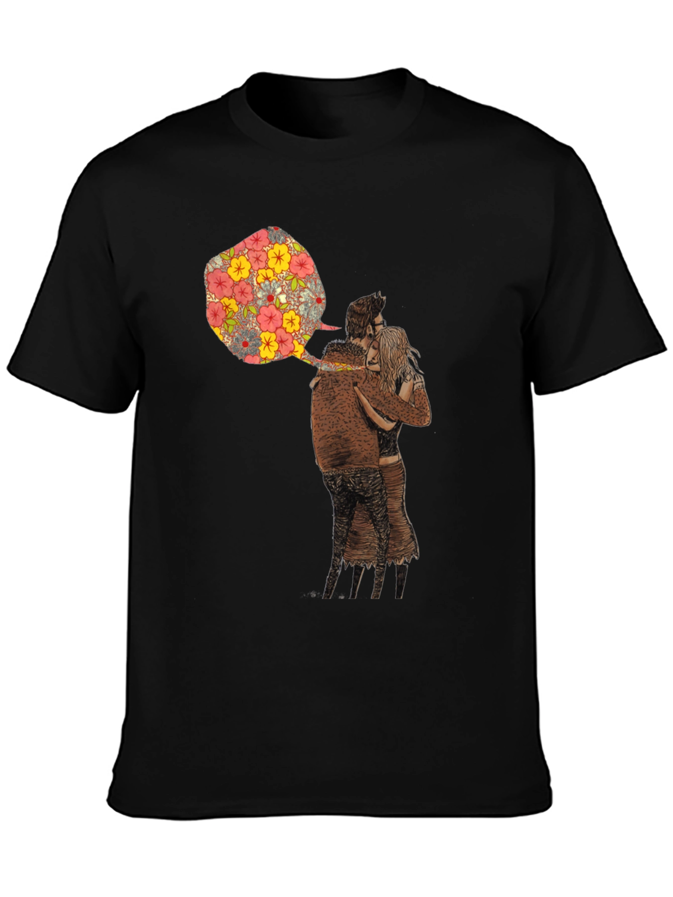 Floral Embrace Graphic Tee - Stylish Comfort