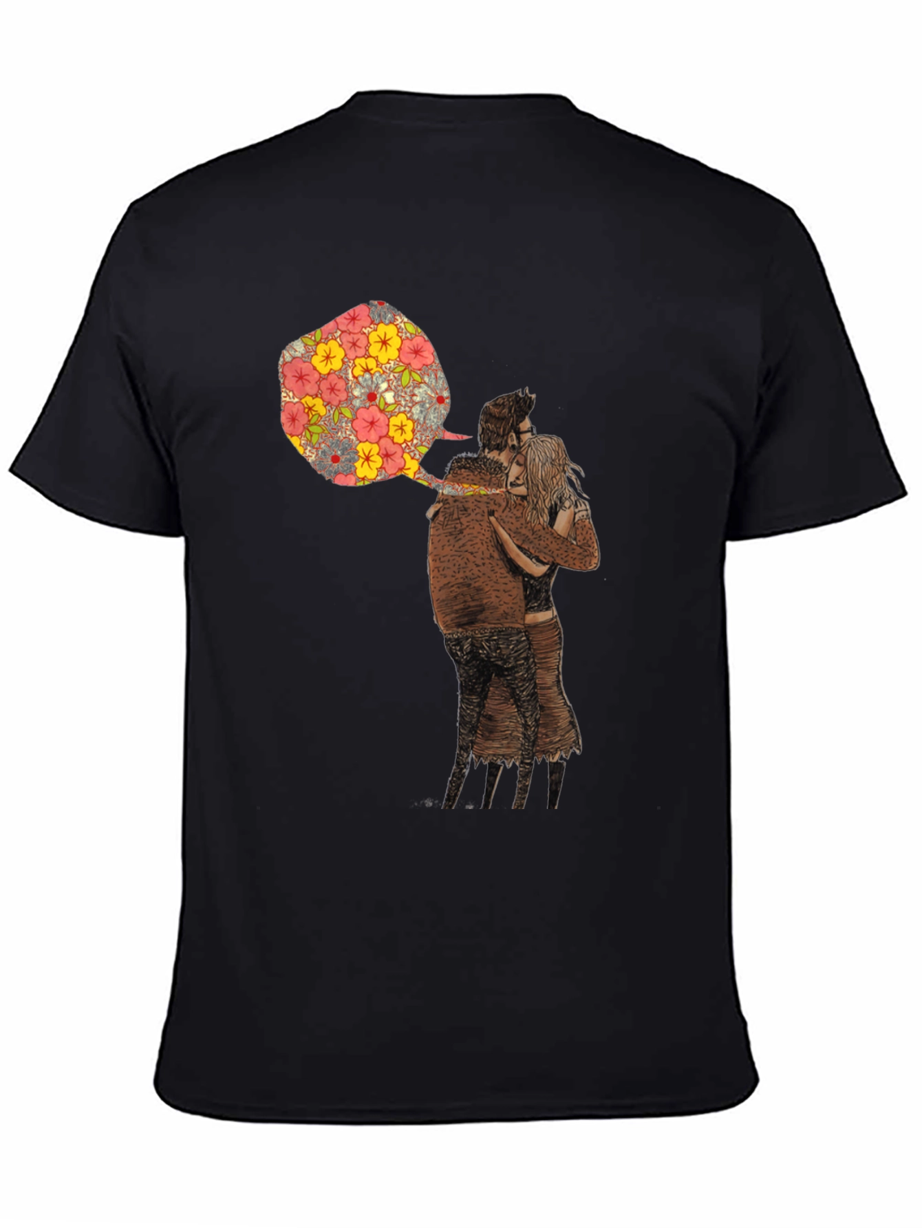 Floral Embrace Graphic Tee - Stylish Comfort