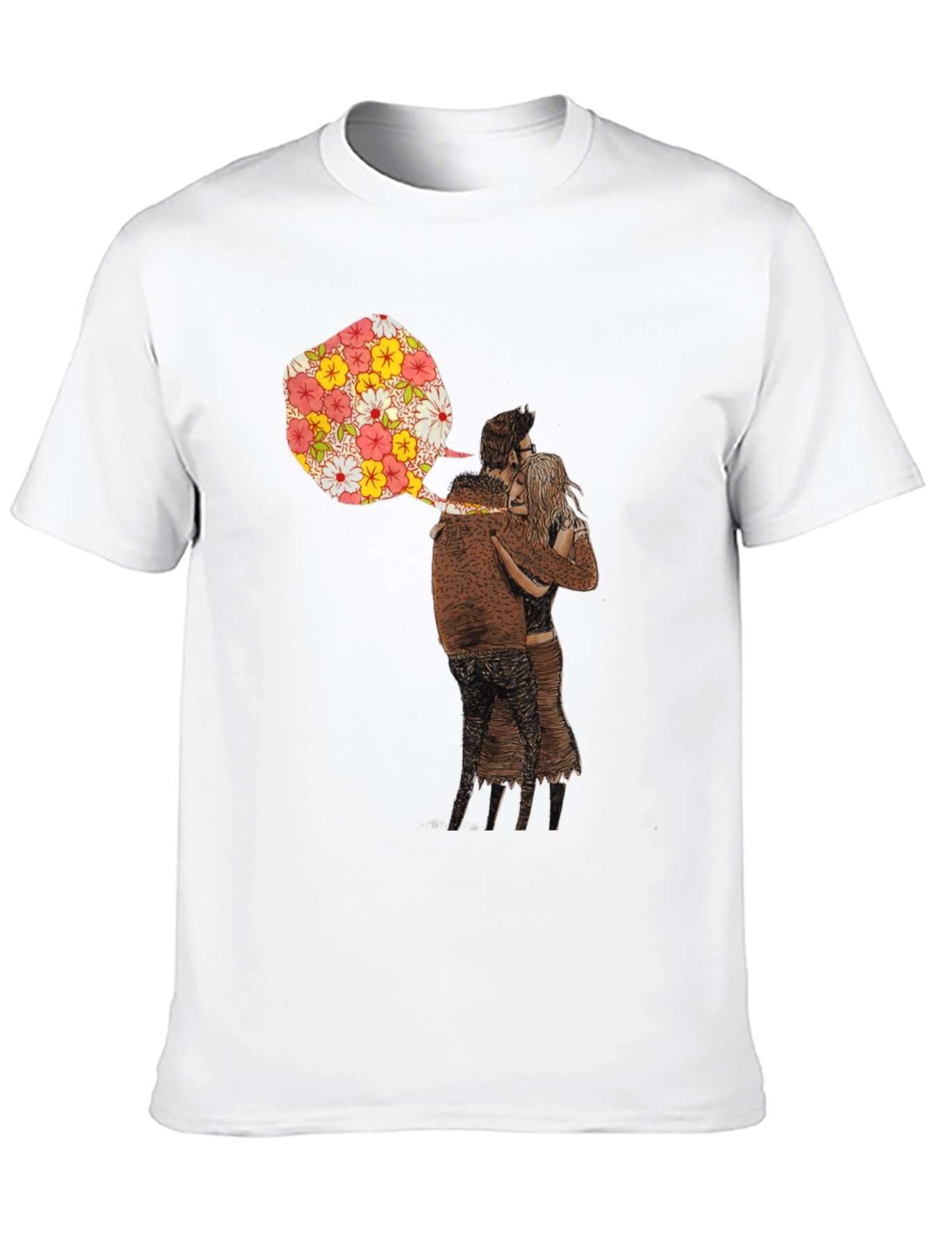 Floral Embrace Graphic Tee - Stylish Comfort