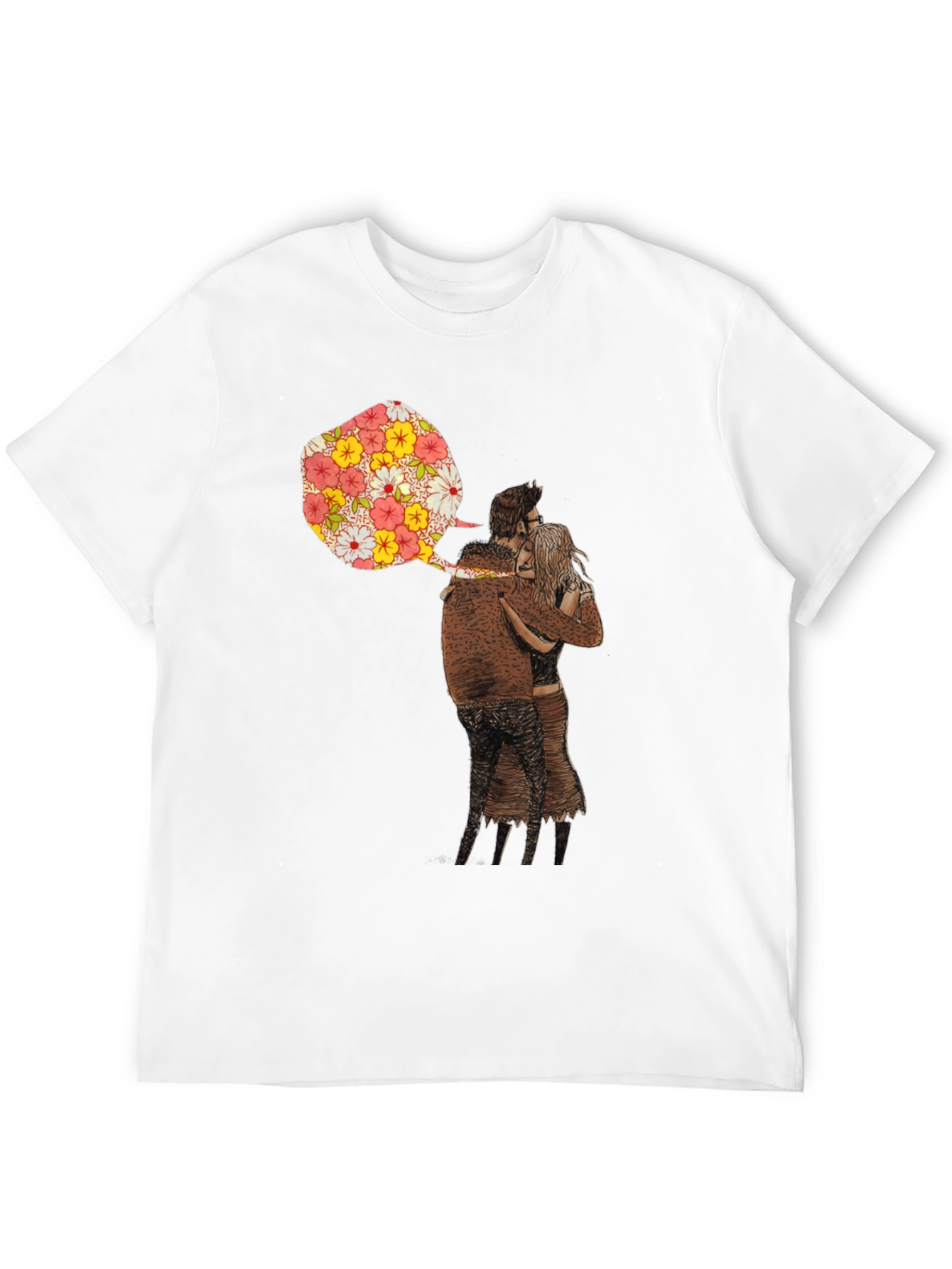 Floral Embrace Graphic Tee - Stylish Comfort