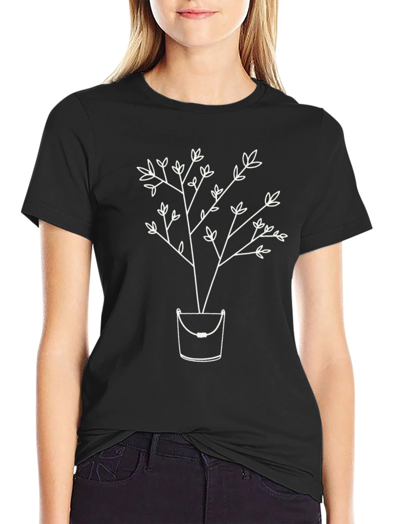 Unique Tree in Bucket Graphic Tee - Black