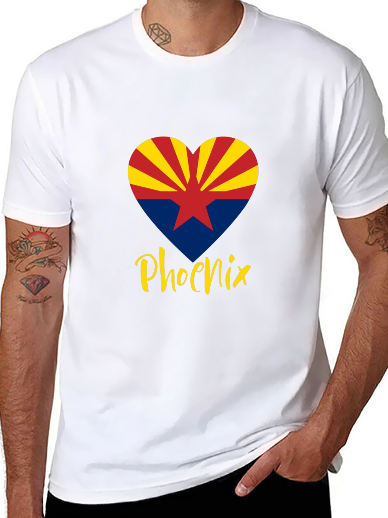 Phoenix Arizona Heart Flag Graphic T-Shirt