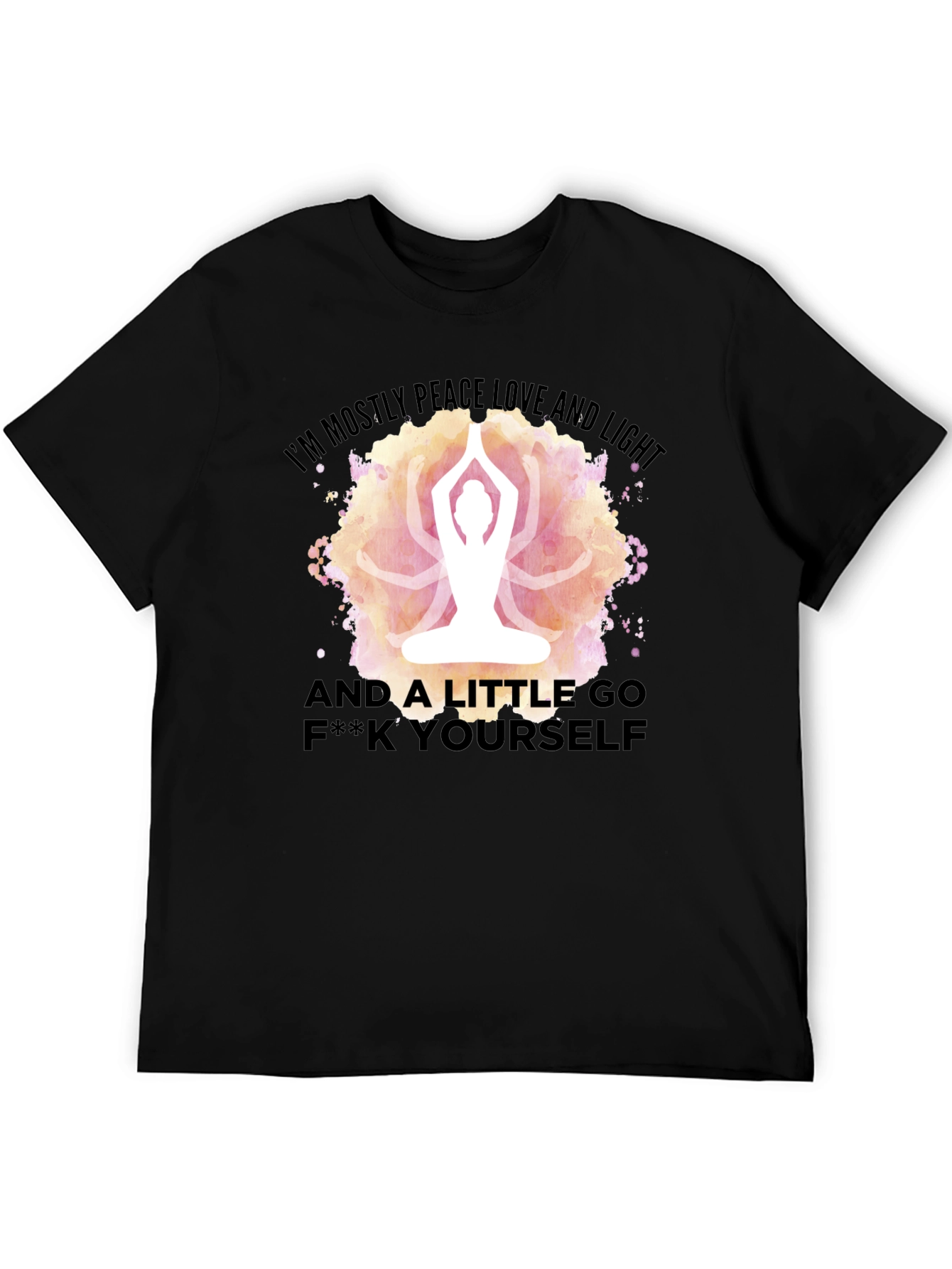 Peace Love Light Yoga Funny Graphic T-Shirt