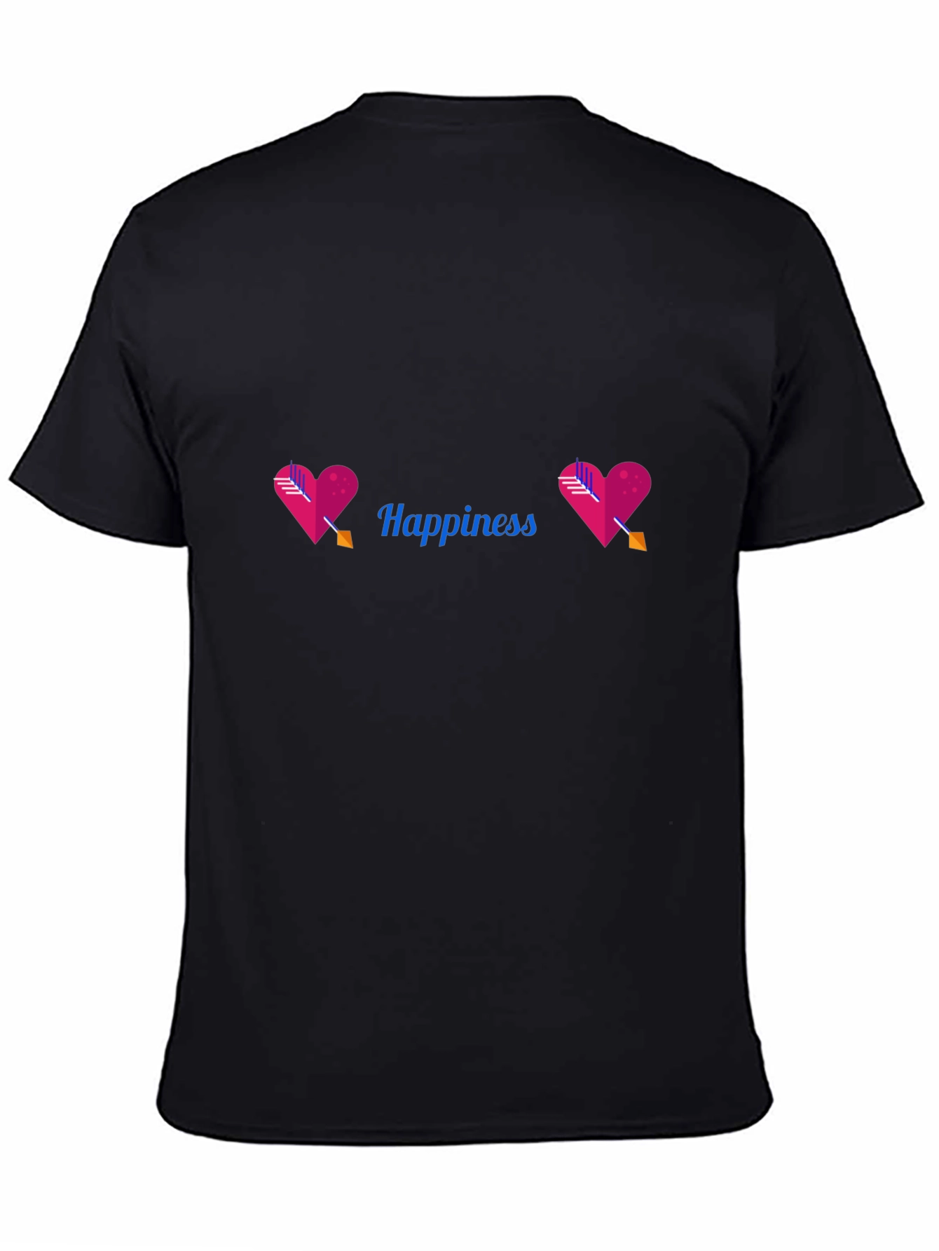 Happiness Heart Arrow Black Tee