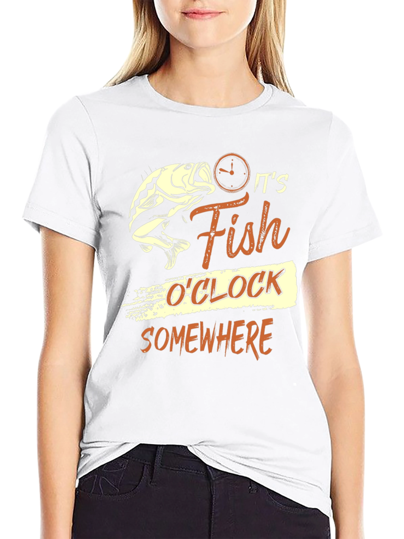 Its Fish OClock Somewhere Black T-Shirt